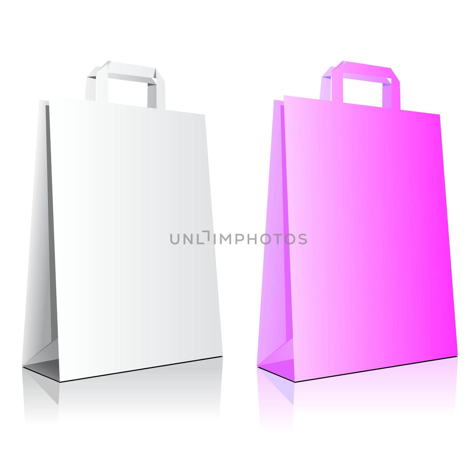 Vector illustration of colored bags