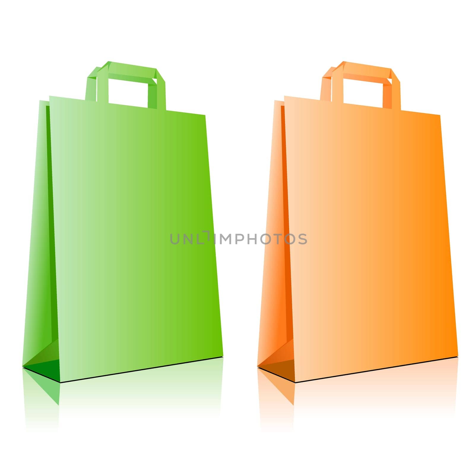 Vector illustration of colored bags