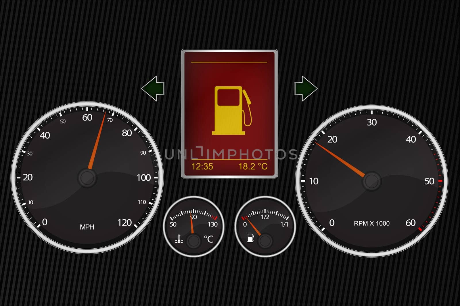 Vector illustration of car instrument panel