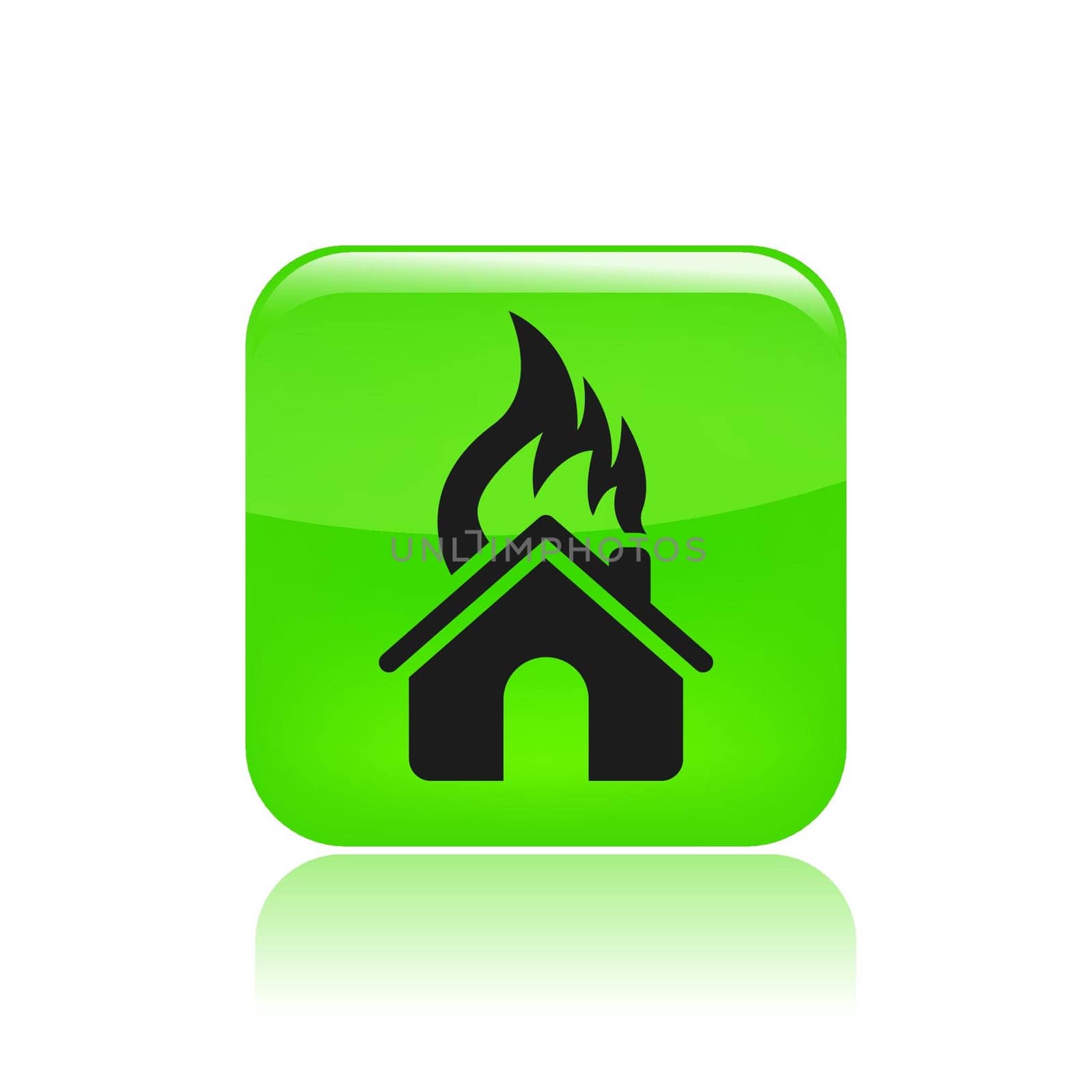 Vector illustration of house burning