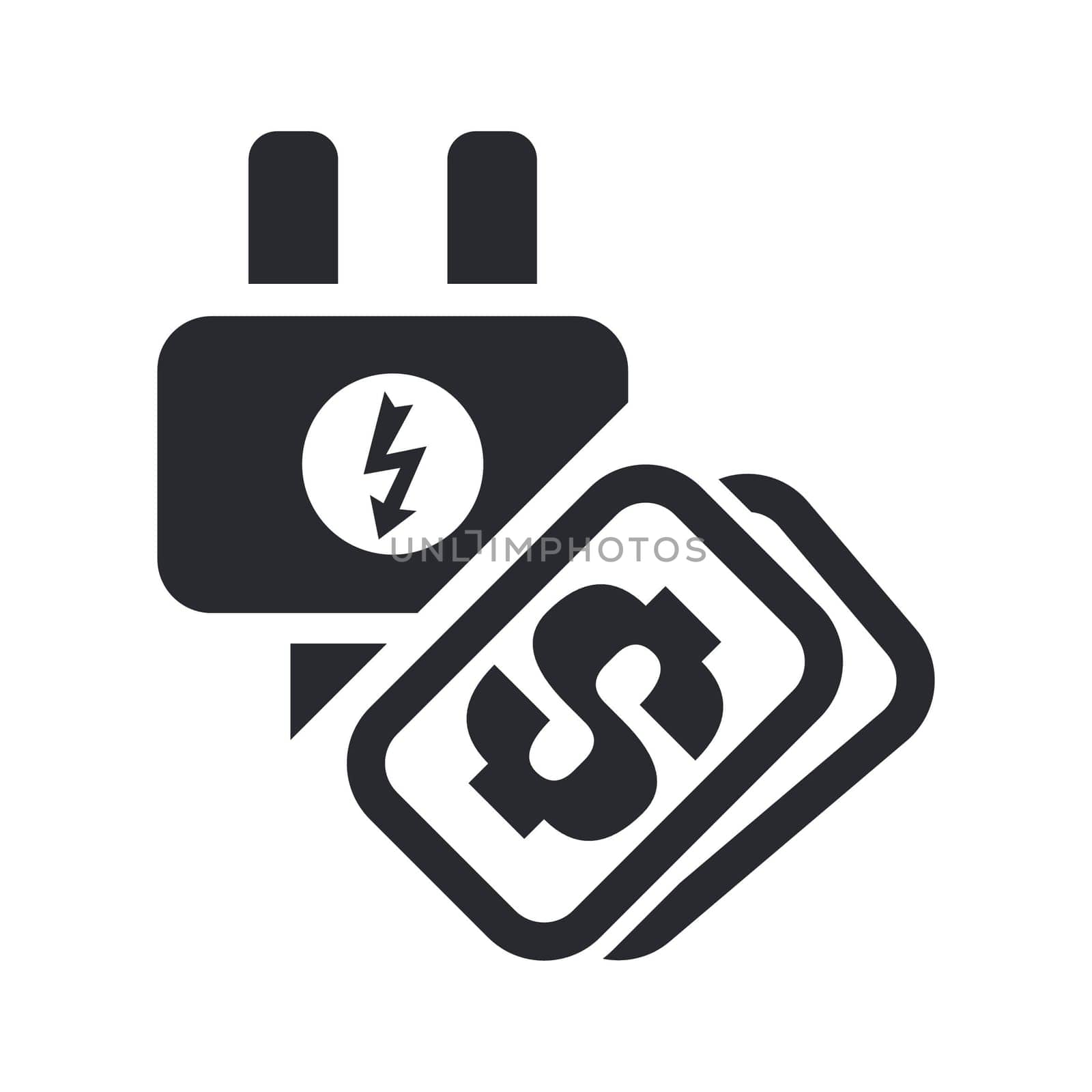Vector illustration of single isolated icon depicting a energy cost concept