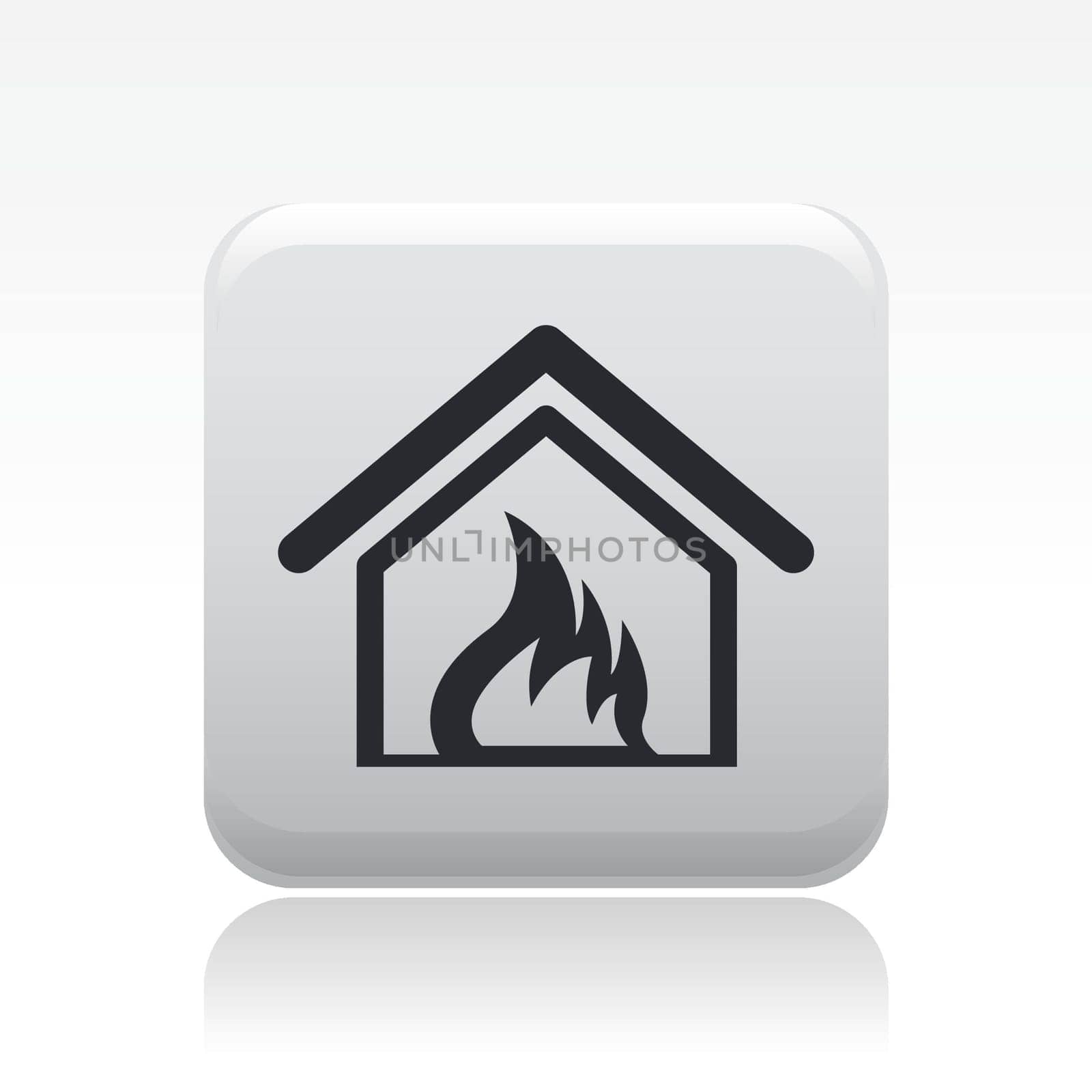 Vector illustration of house burning single isolated icon