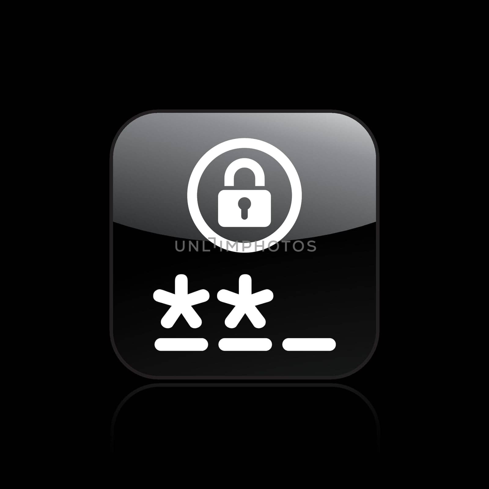 Vector illustration of single isolated password access icon