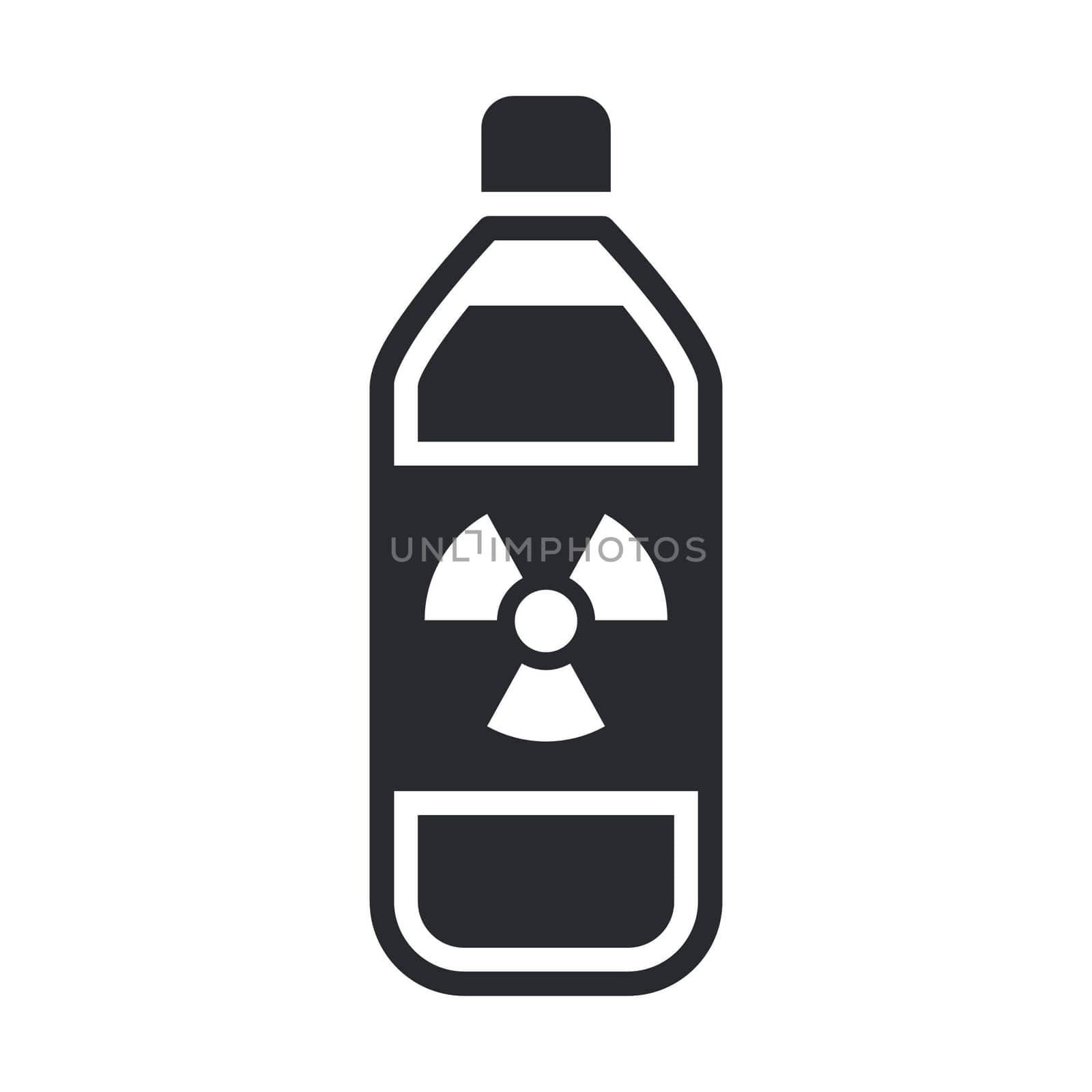 Single isolated vector illustration of nuclear waste in bottle