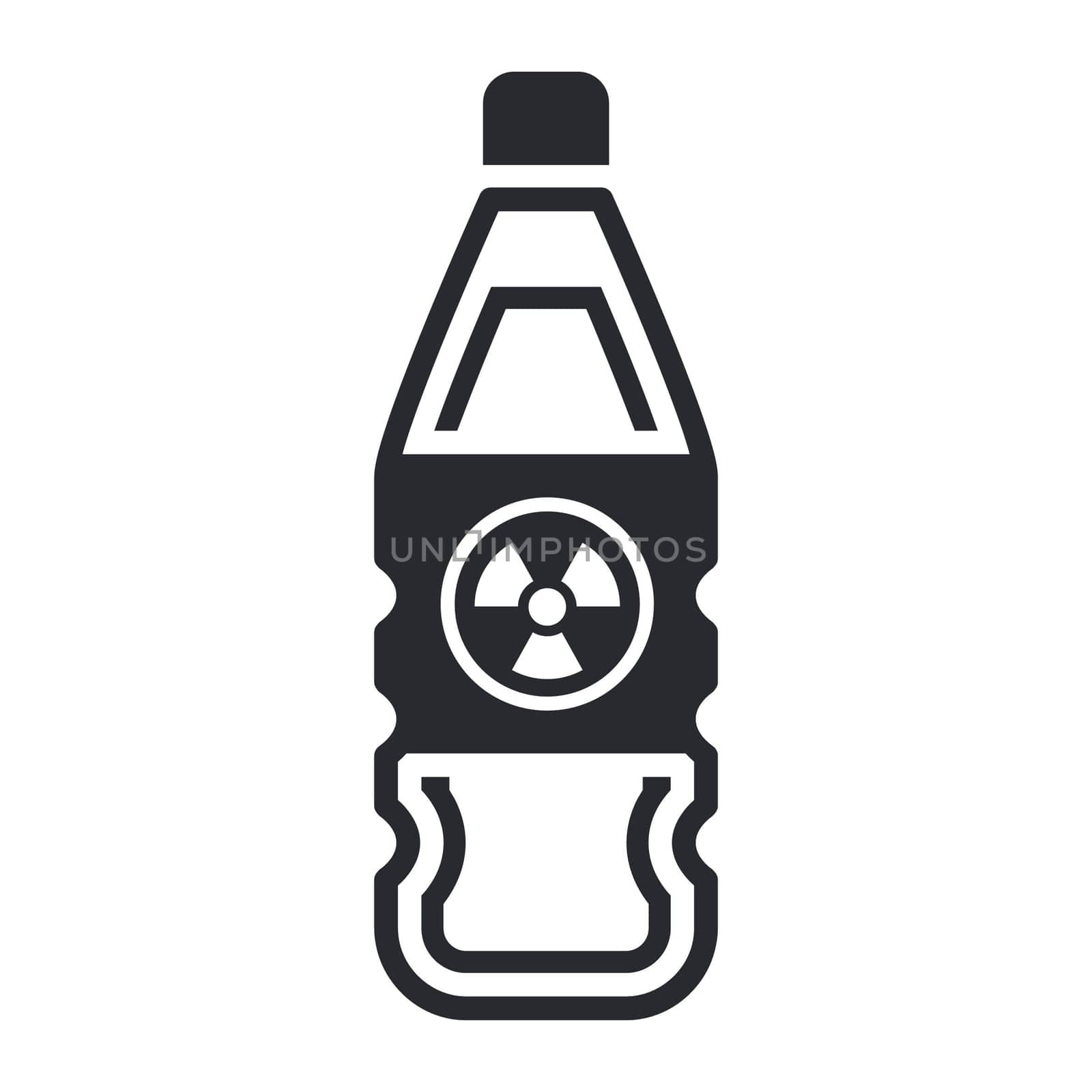 Single isolated vector illustration of nuclear waste in bottle