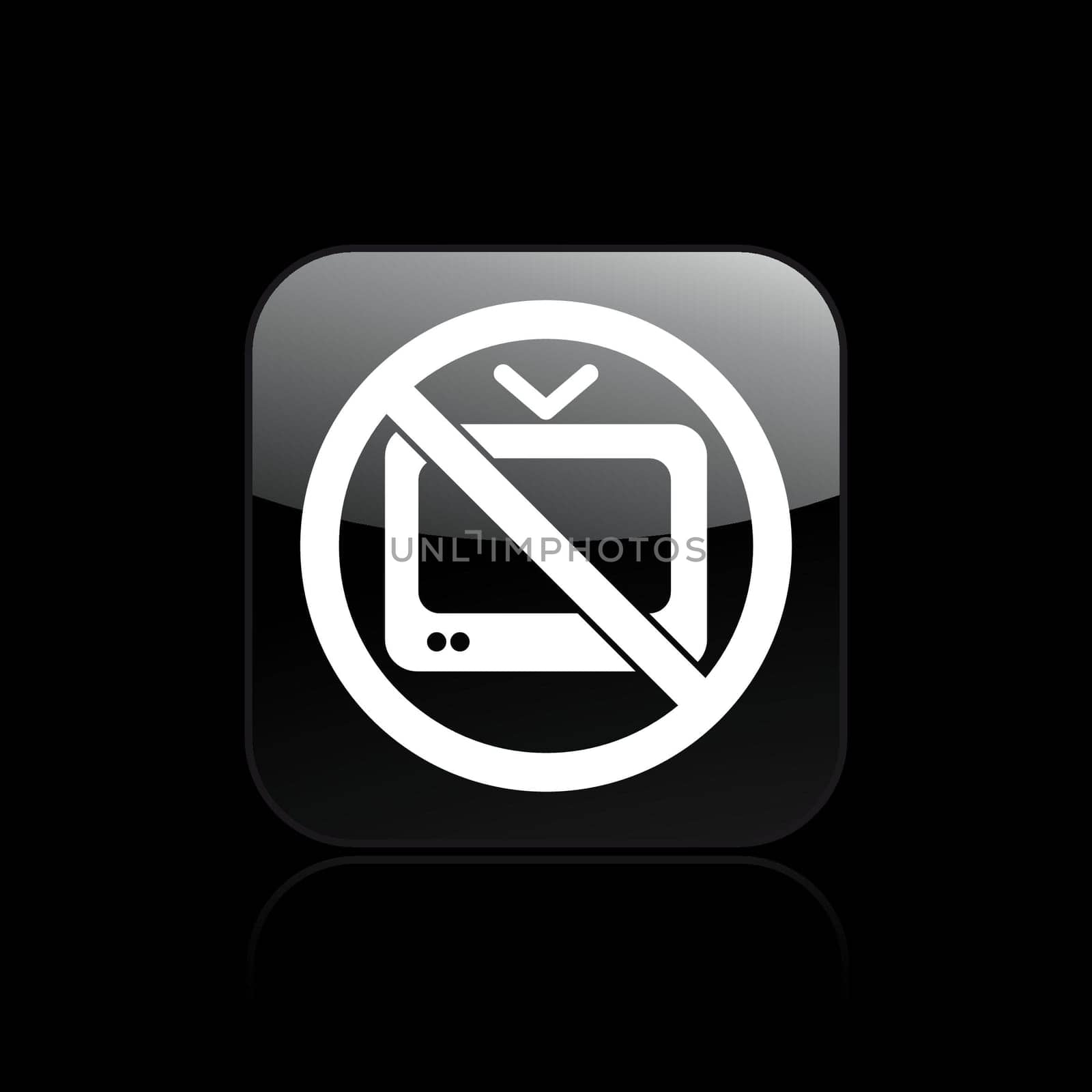 Vector illustration of single isolated icon depicting a tv forbidden