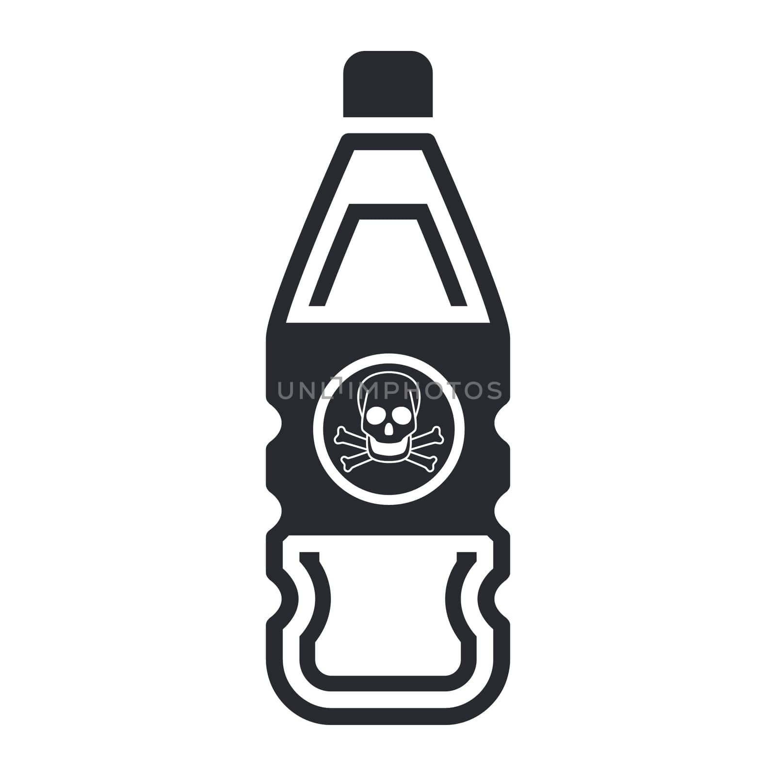 Vector illustration of single isolated dangerous bottle icon