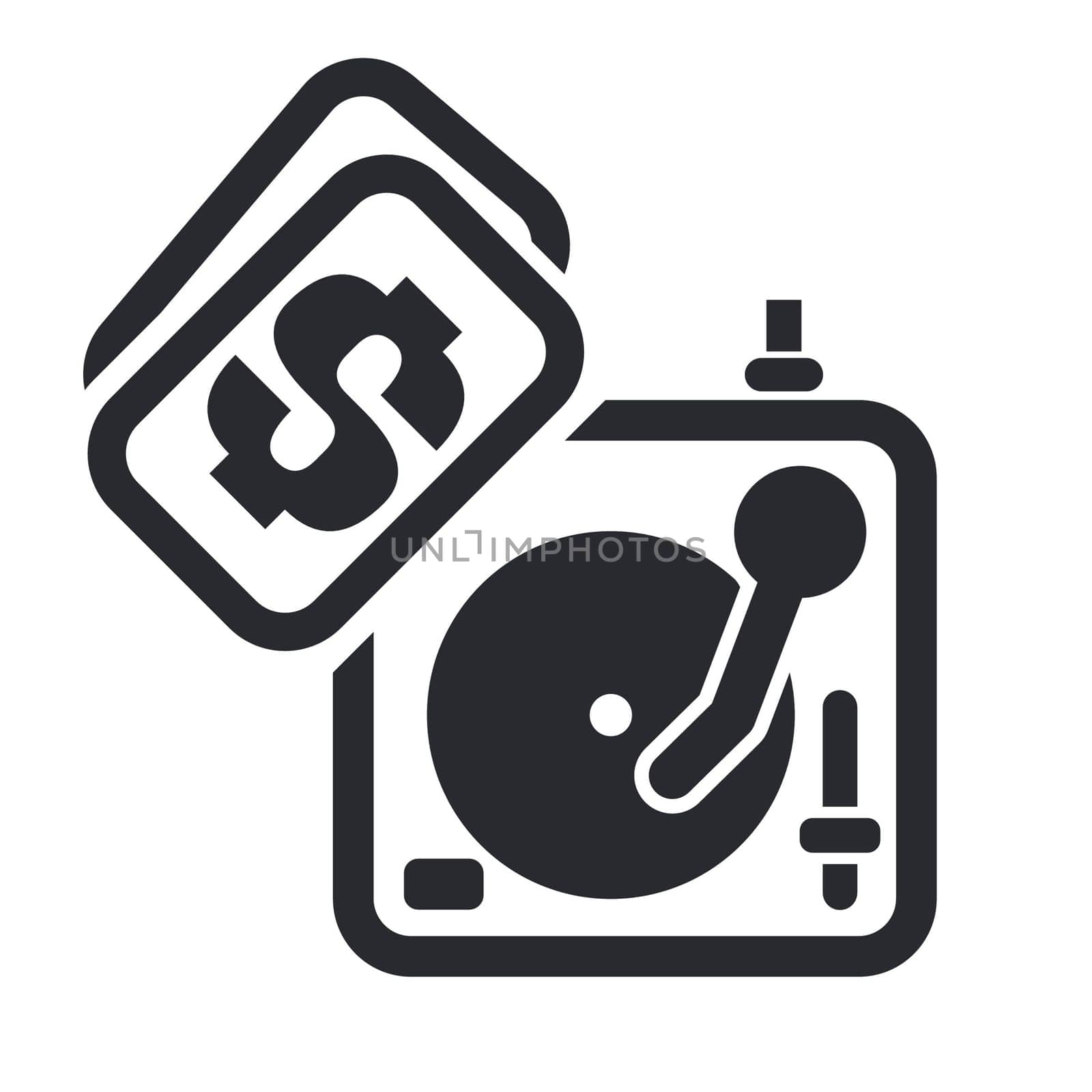 Vector illustration of single isolated turntable pay icon
