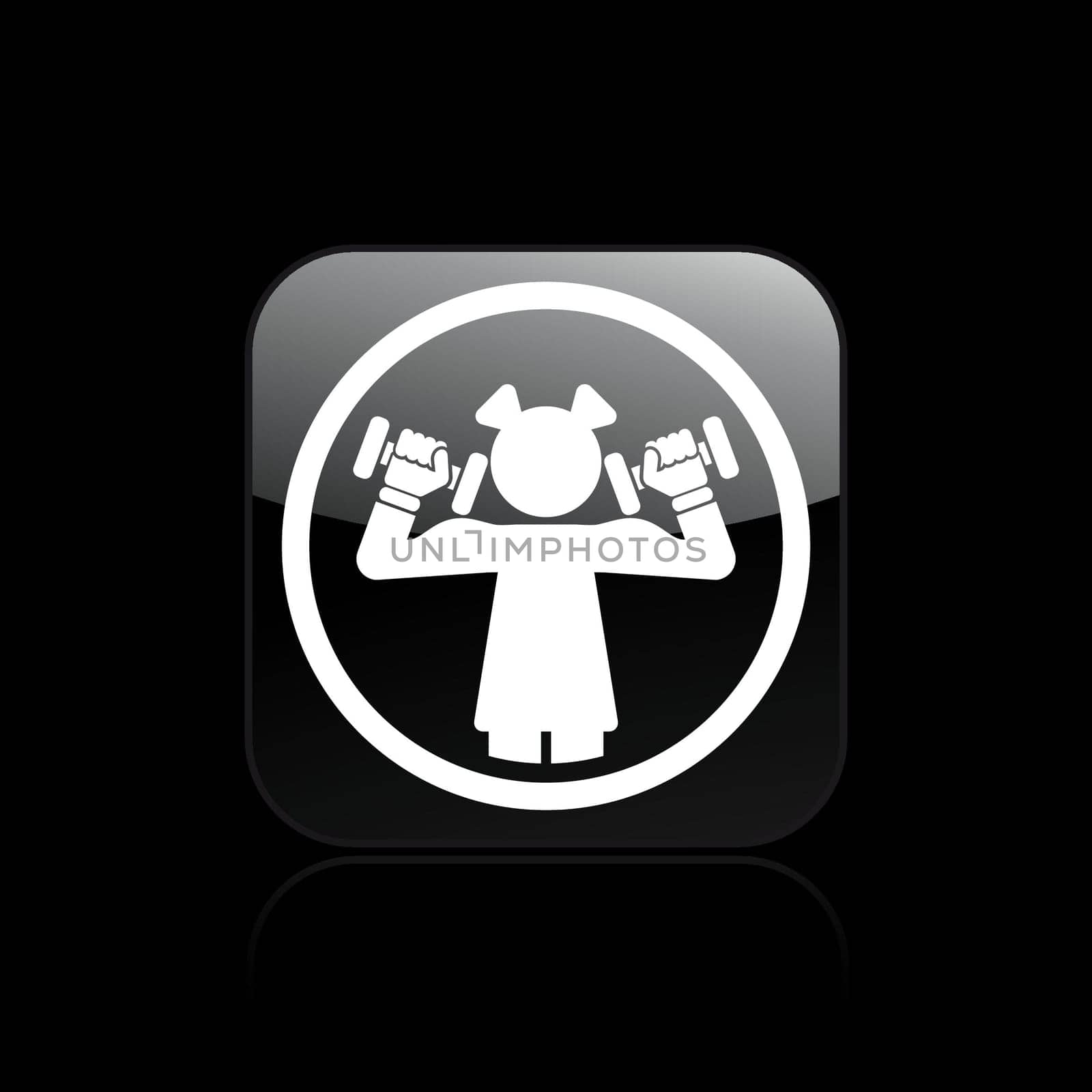 Vector illustration of woman gym single icon