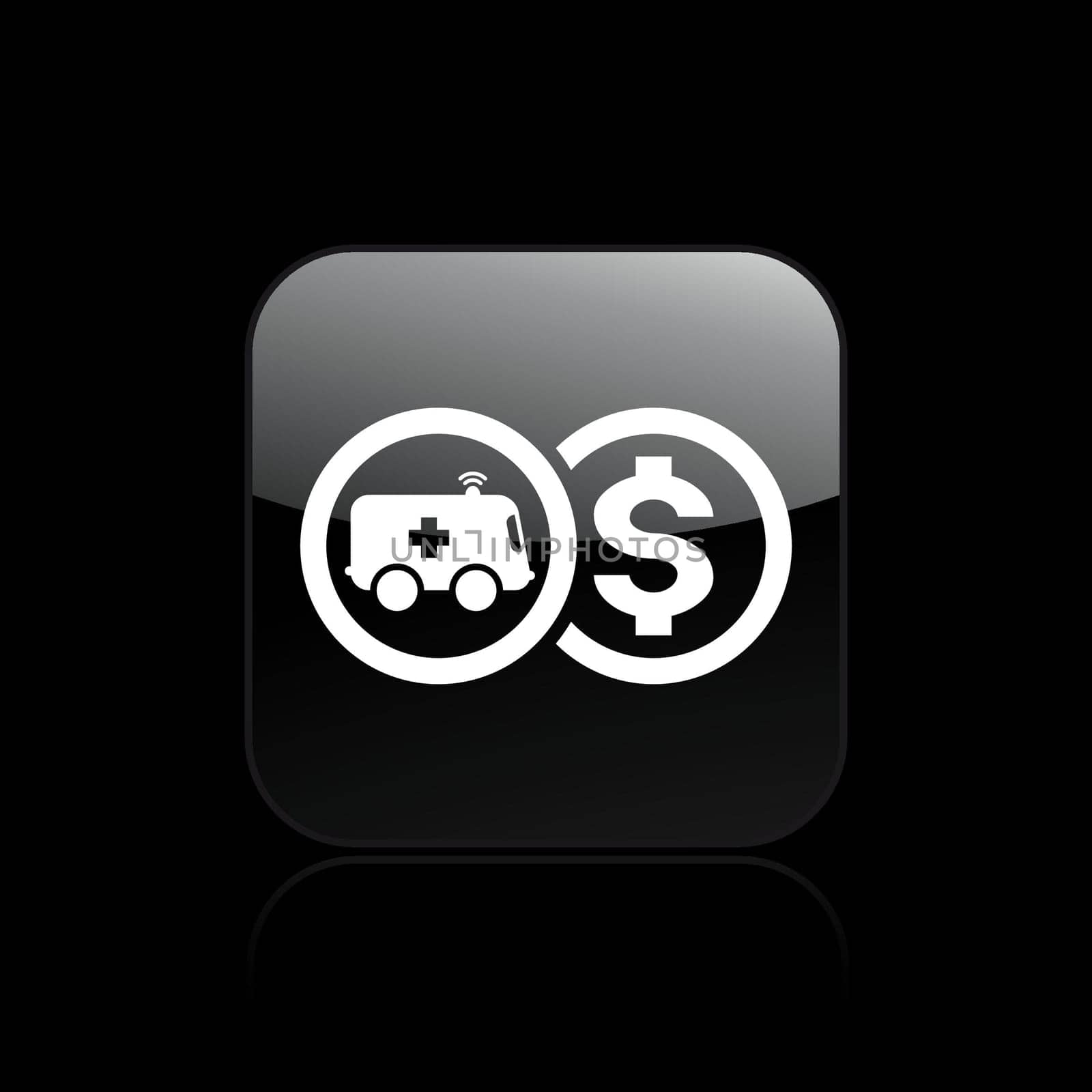 Vector illustration of ambulance cost single vector icon