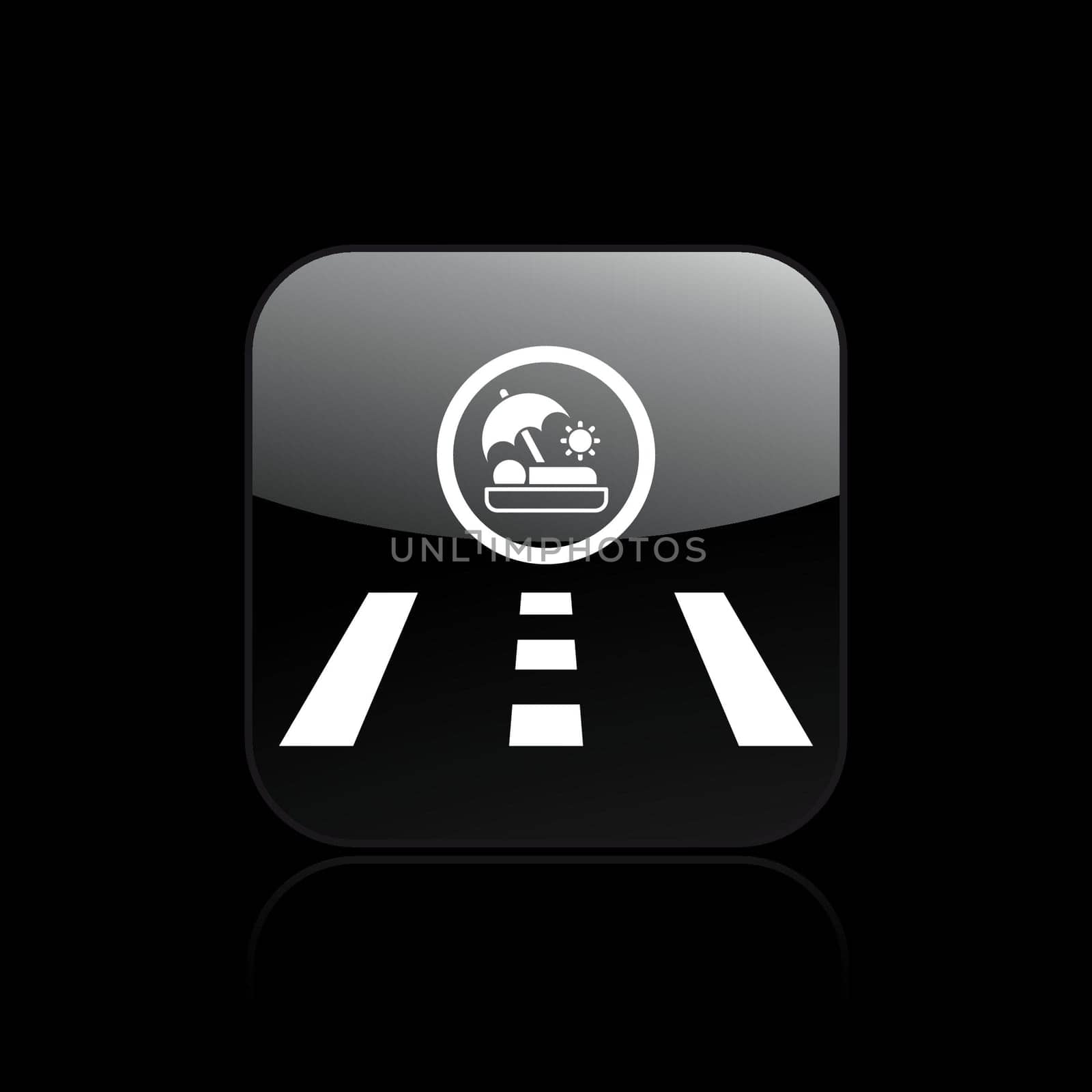 Vector illustration of single isolated road icon
