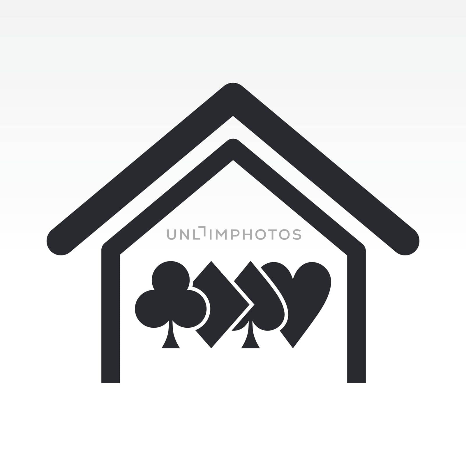Vector illustration of poker house concept icon