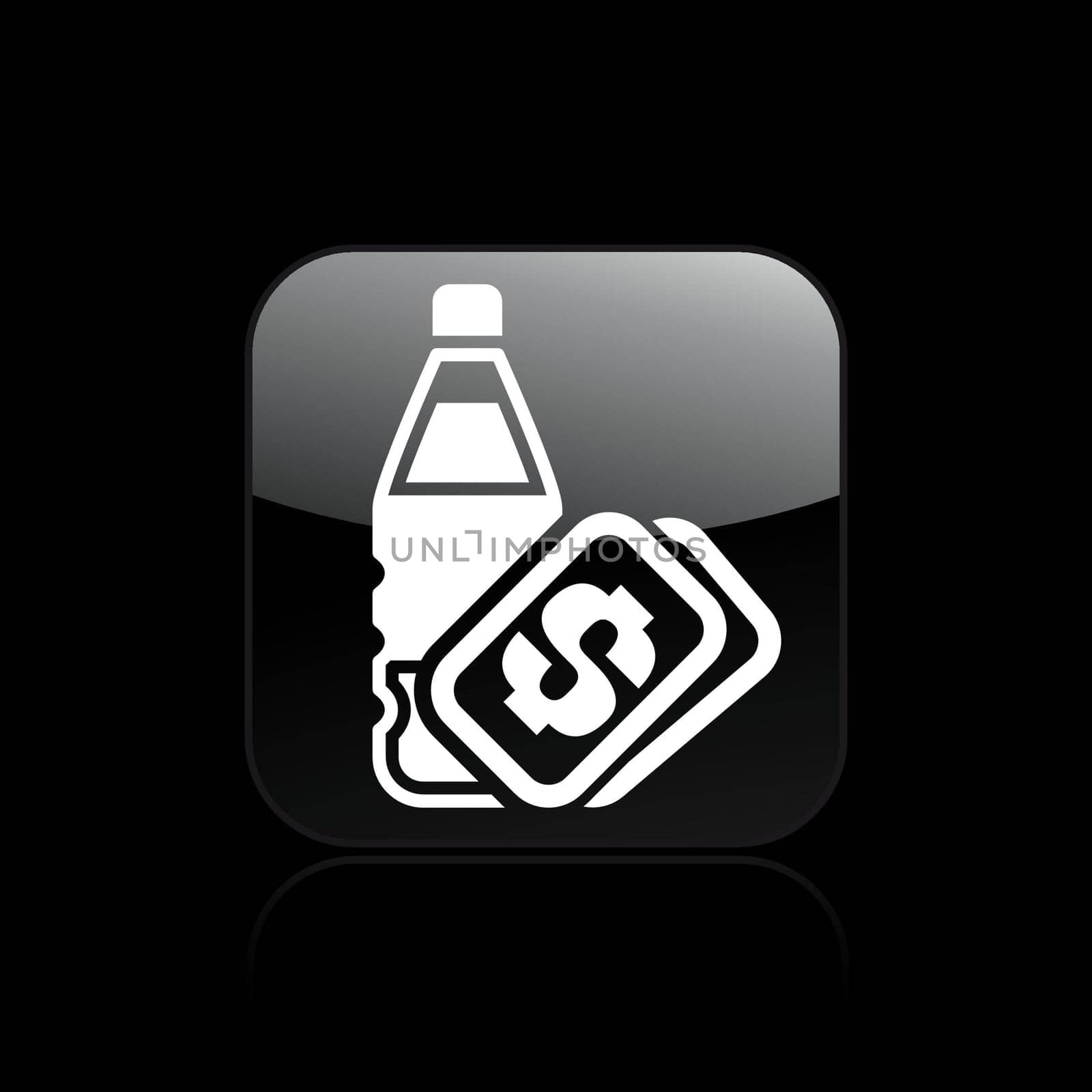 Vector illustration of single isolated bottle price icon