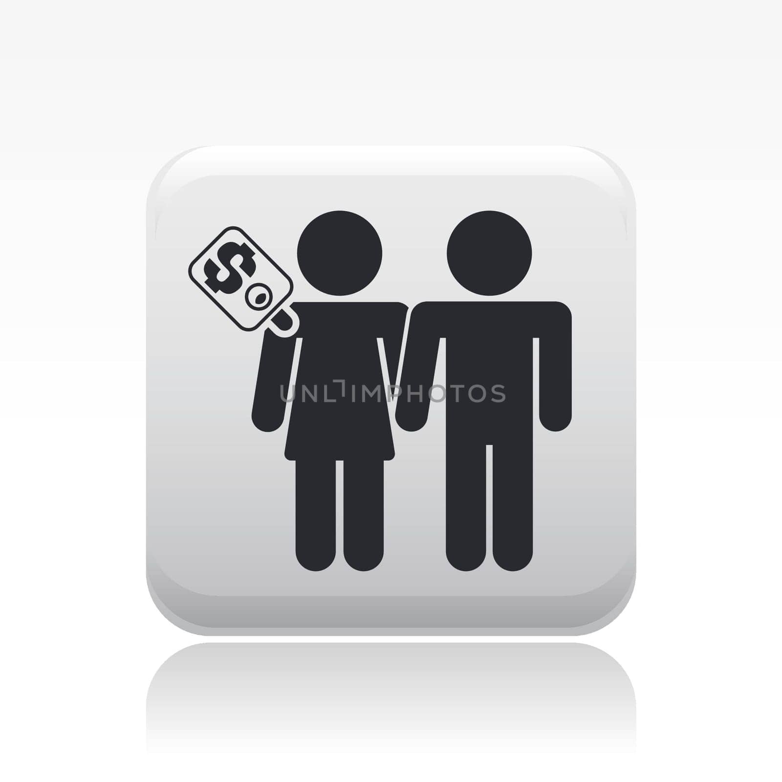Vector illustration of single isolated prostitution icon