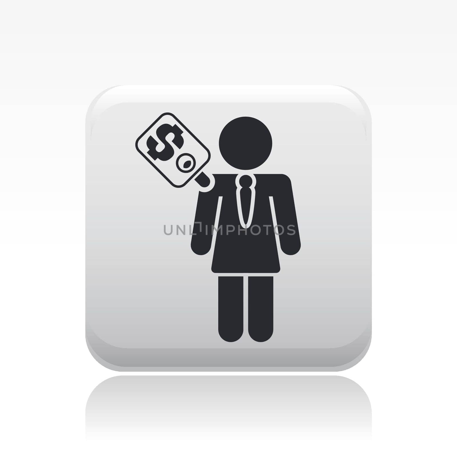 Vector illustration of single isolated worker price icon