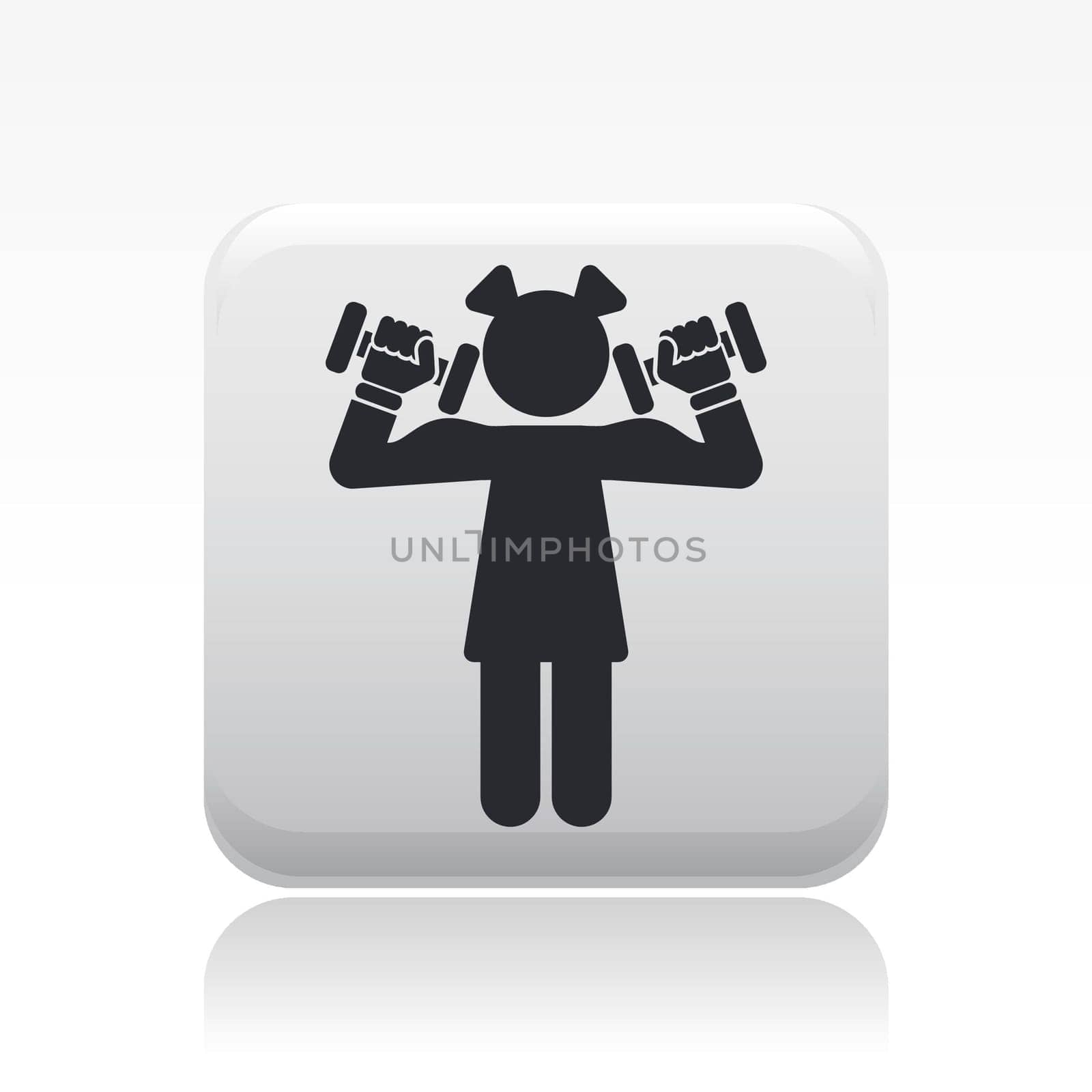 Vector illustration of single isolated female gym icon