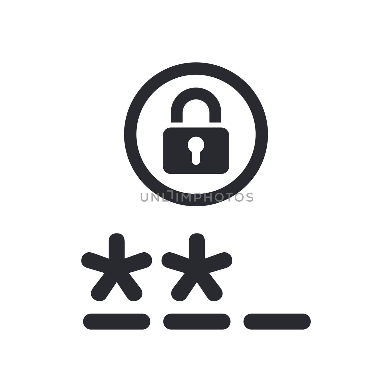 Vector illustration of single isolated password icon