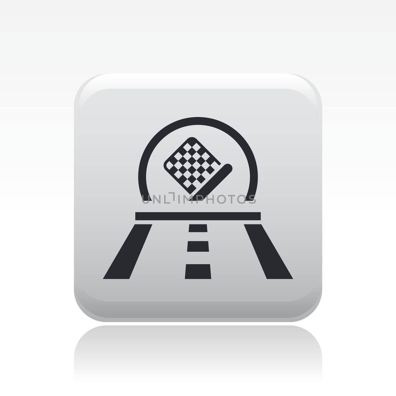 Vector illustration of single isolated race arrival icon
