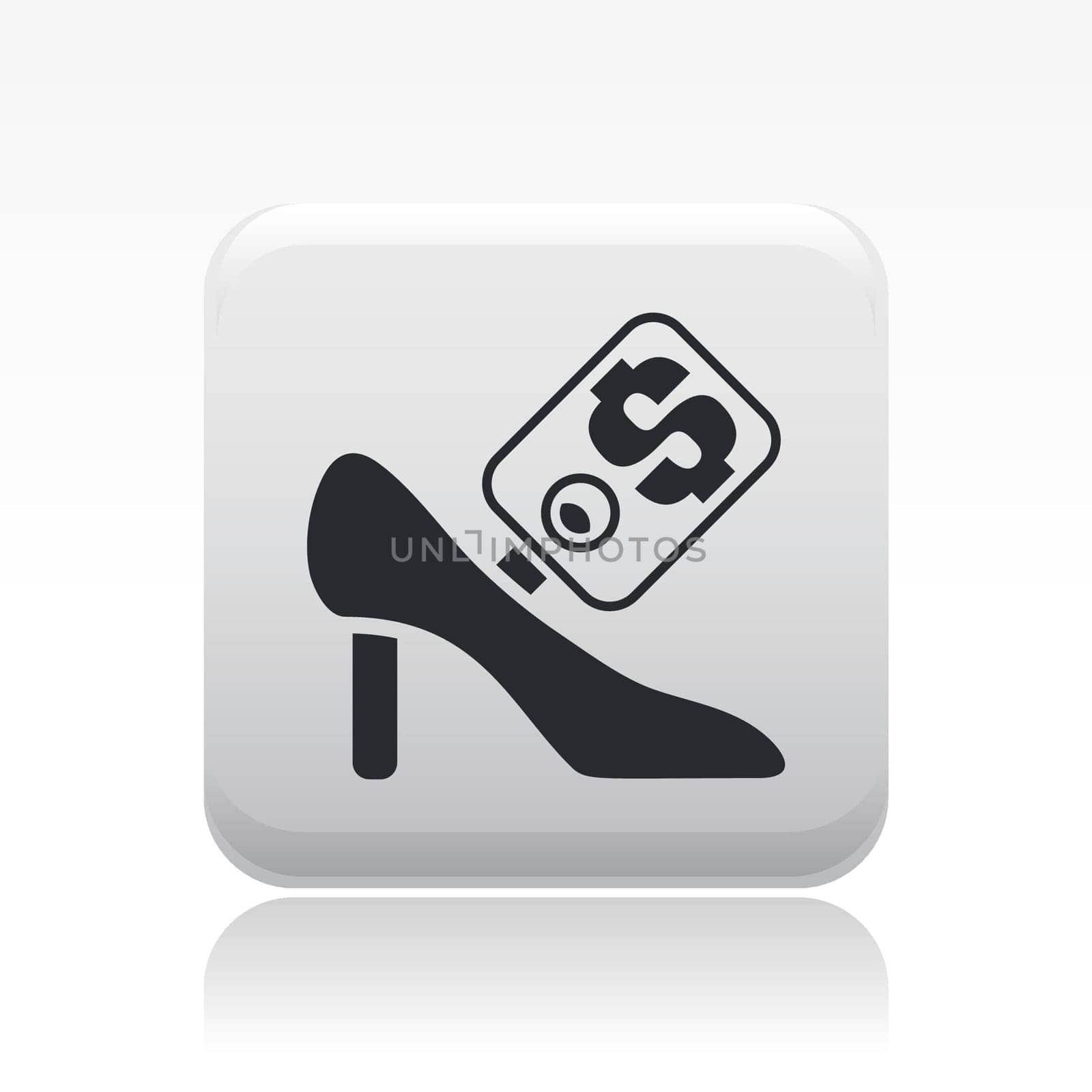 Vector illustration of single isolated shoe sale icon