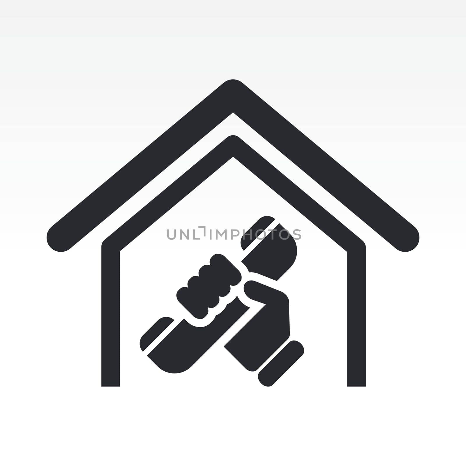 Vector illustration of single isolated house phone icon