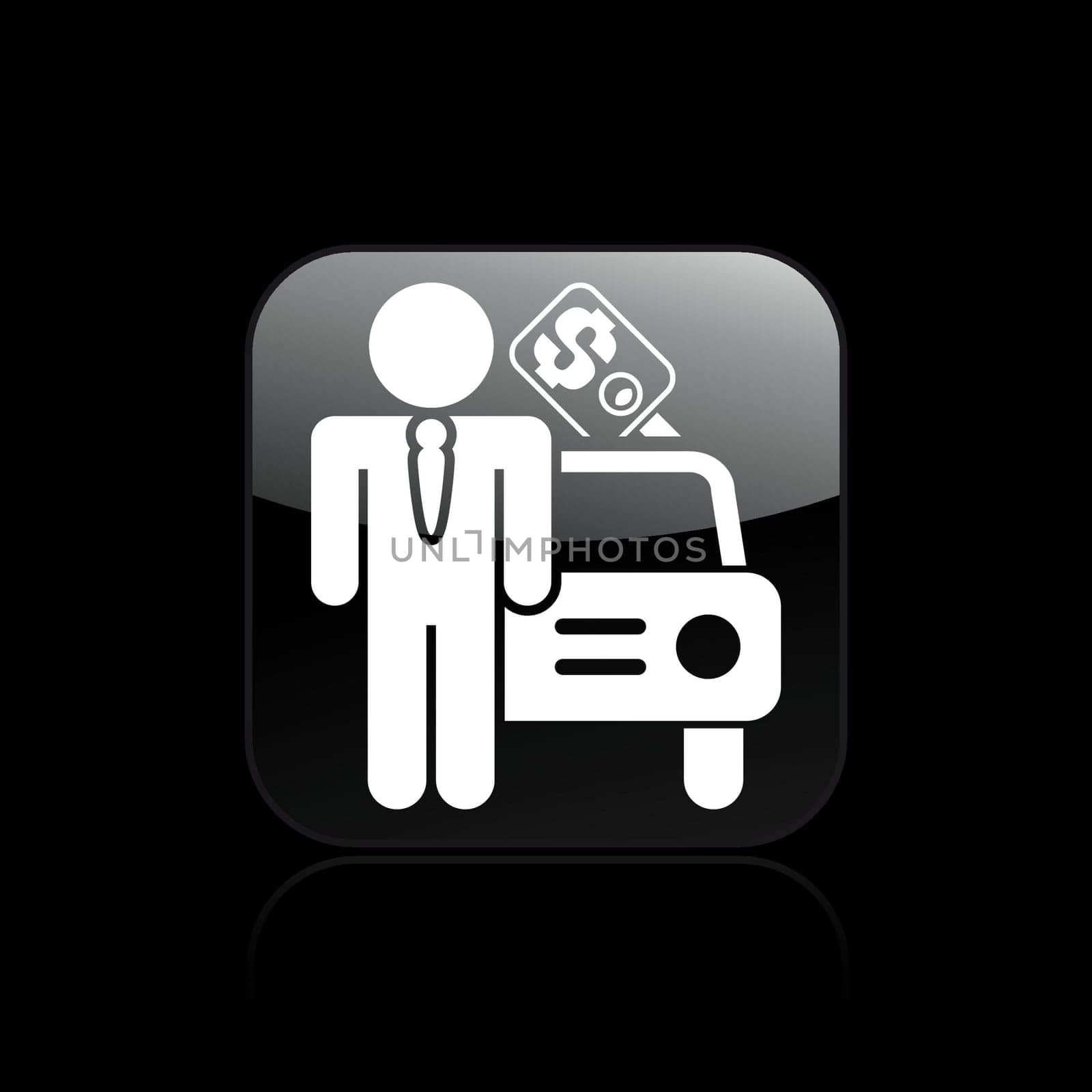 Vector illustration of single isolated car sale icon