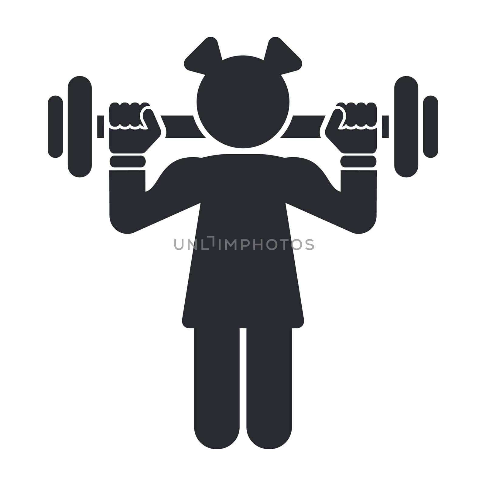 Vector illustration of single isolated female gym icon