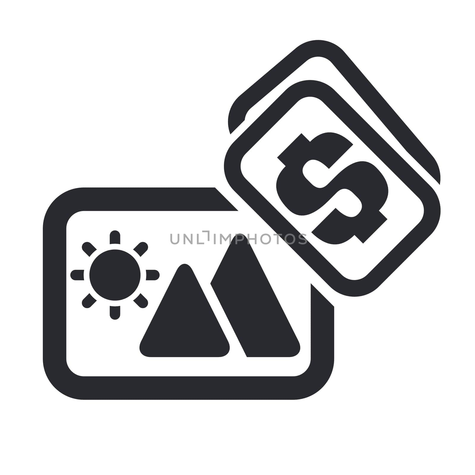Vector illustration of single isolated sale photo icon