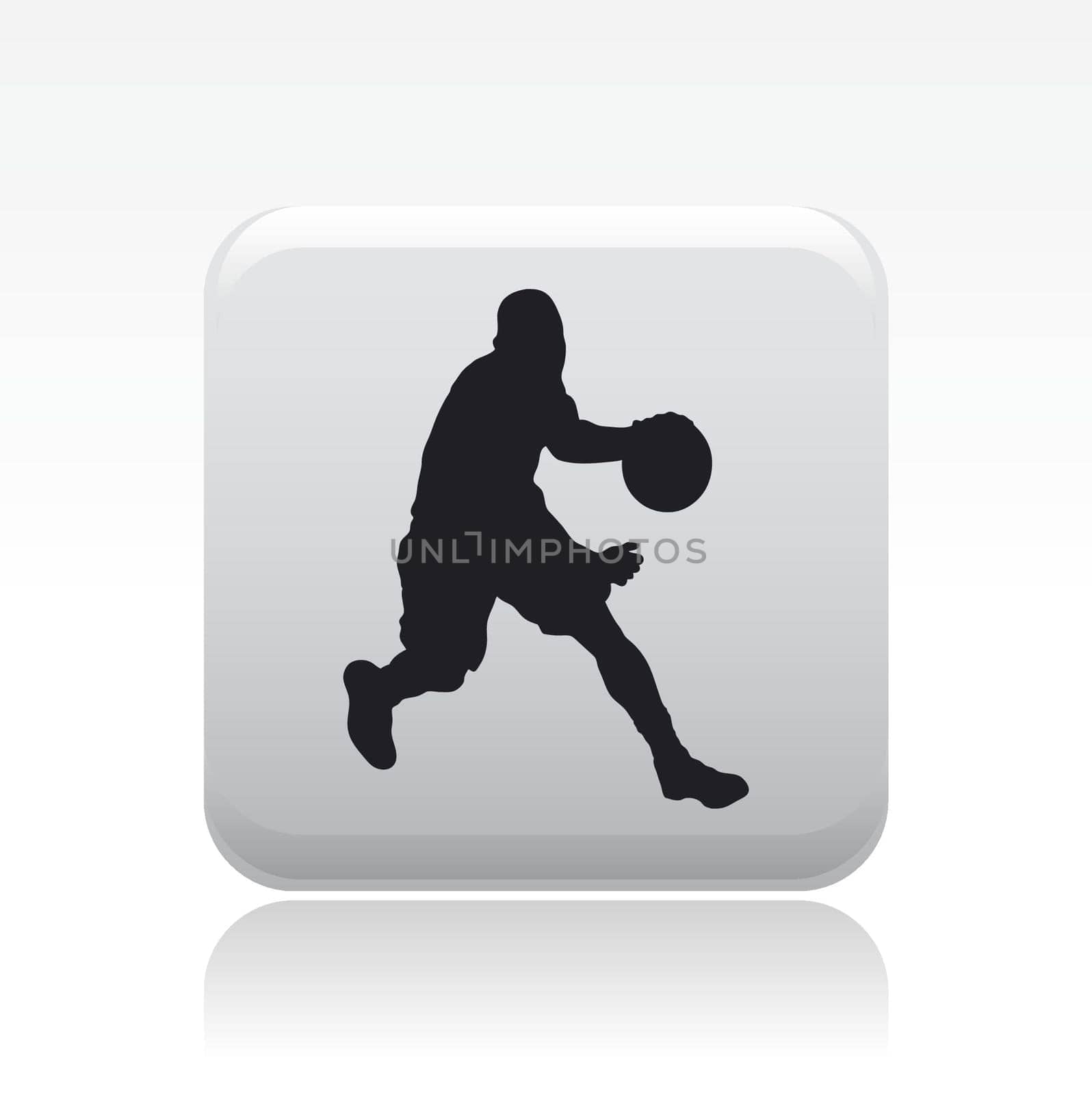 Vector illustration of single isolated basketball player icon