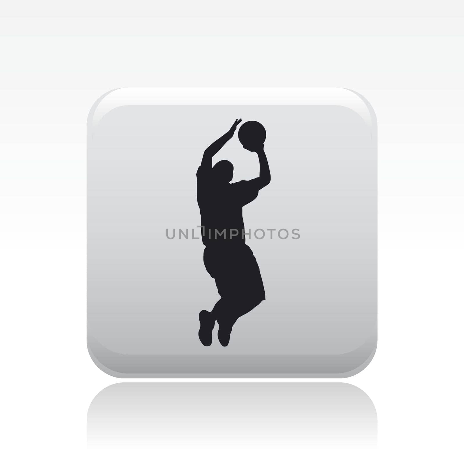 Vector illustration of single isolated basketball player icon