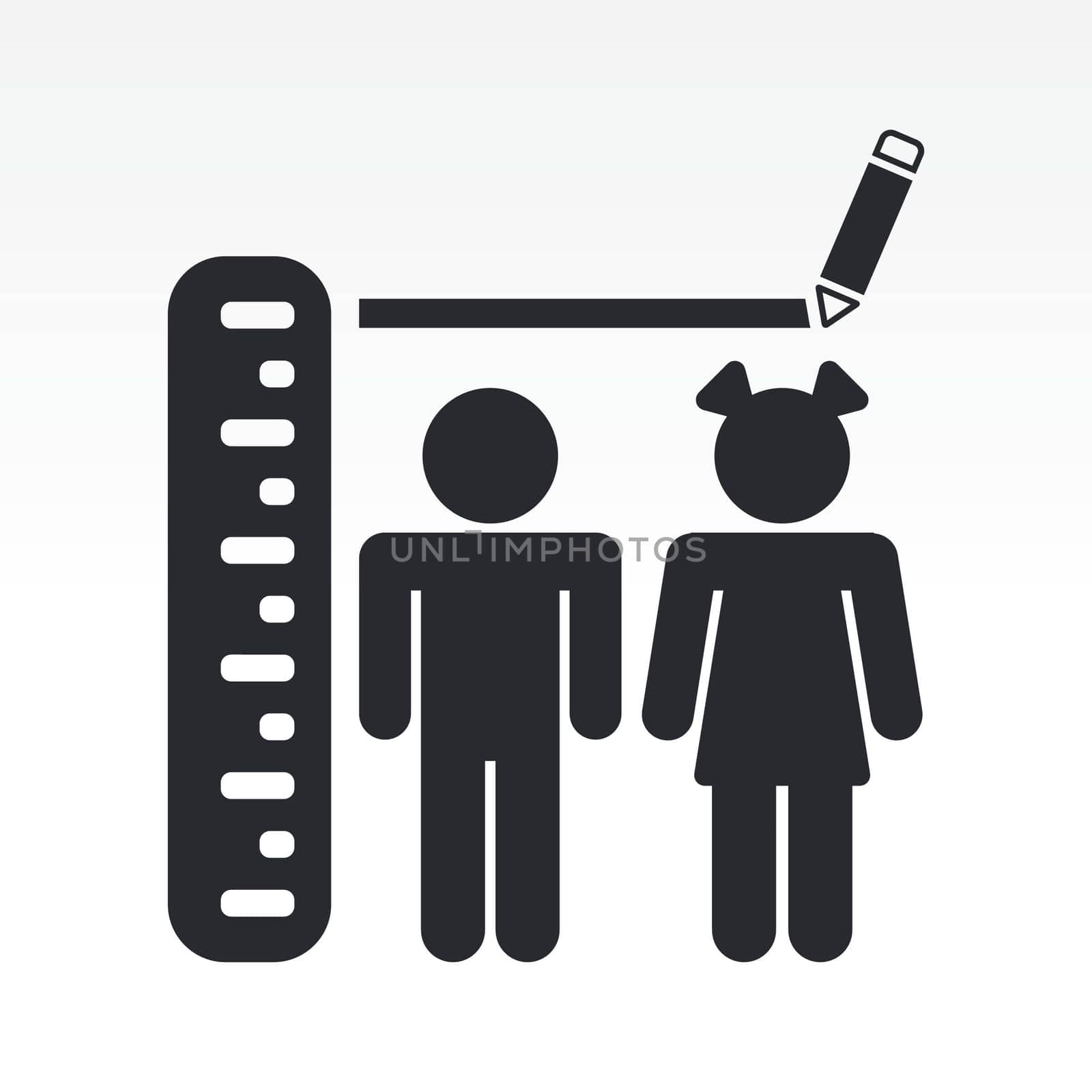 Vector illustration of stature measure concept