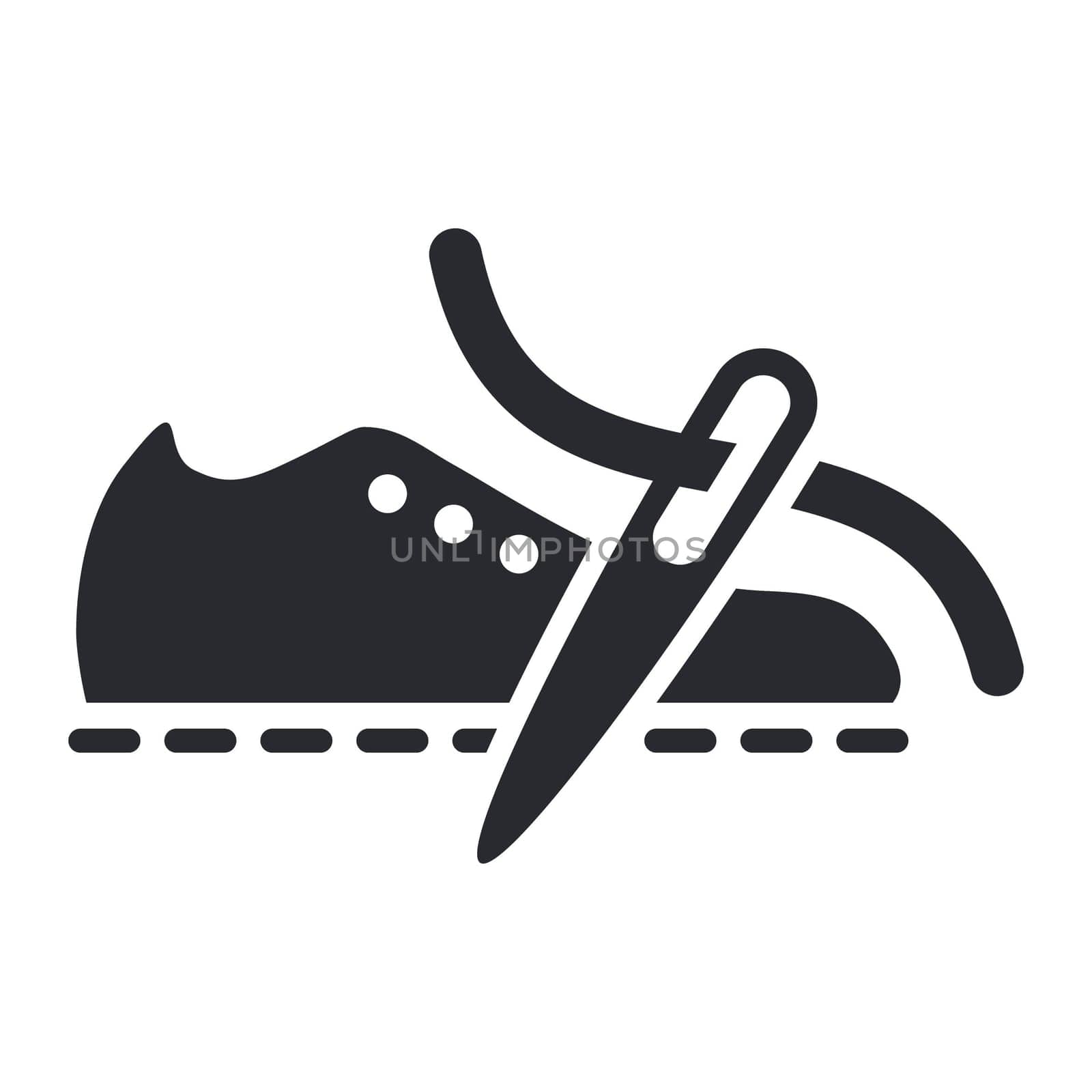 Vector illustration of single isolated shoe production icon