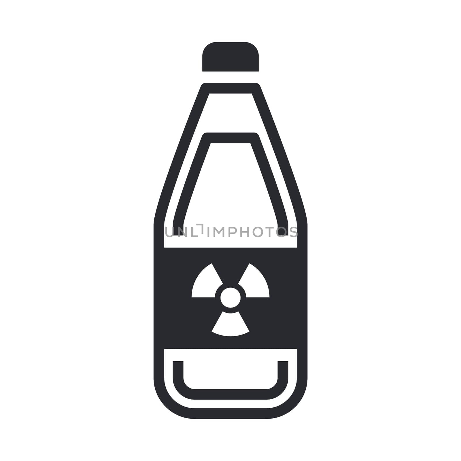 Vector illustration of single isolated dangerous bottle icon