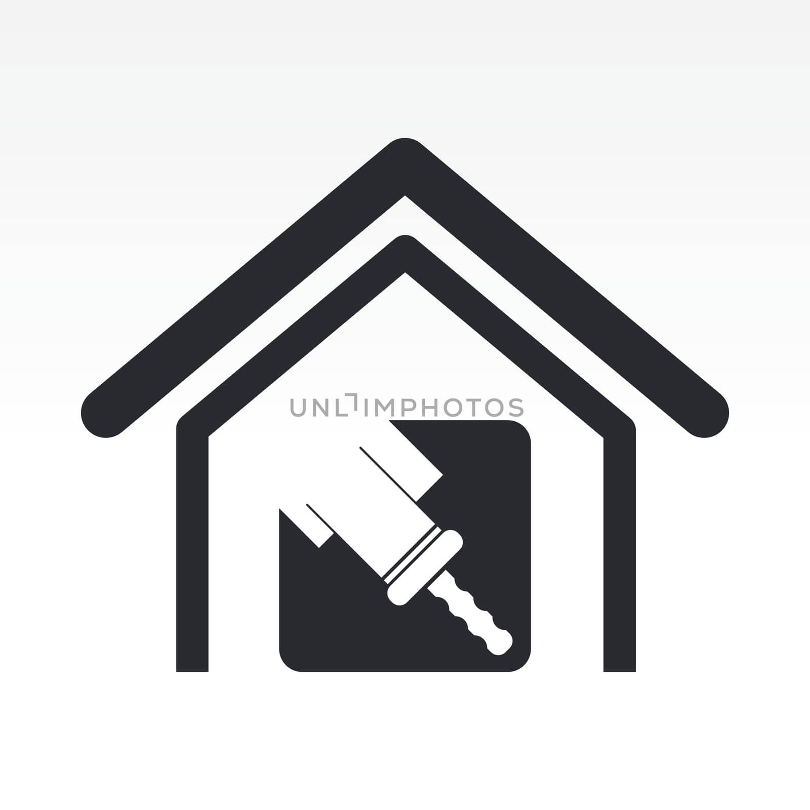 Vector illustration of single isolated home paint icon