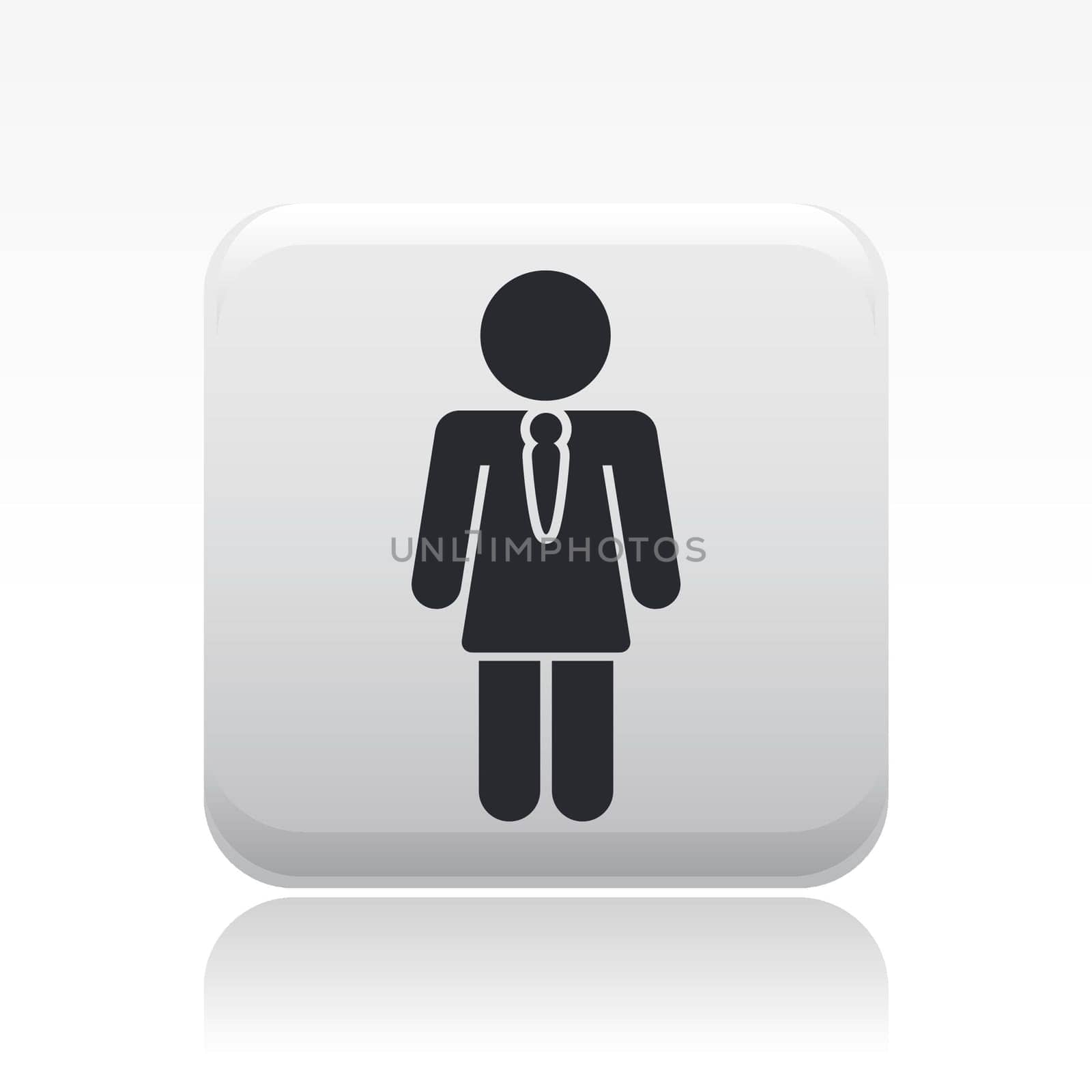 Vector illustration of single isolated girl icon