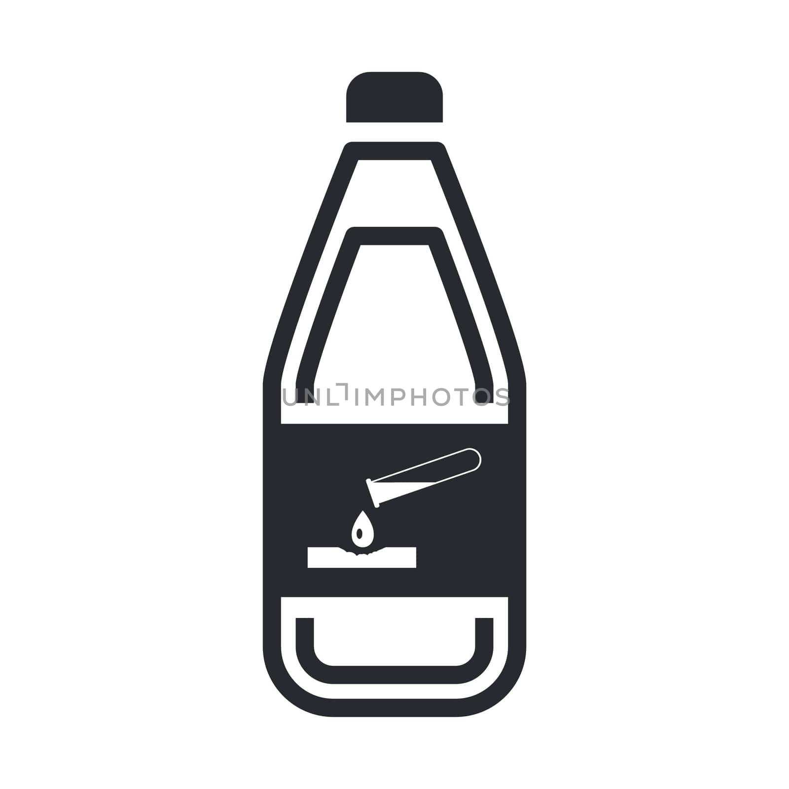 Vector illustration of single isolated dangerous bottle icon