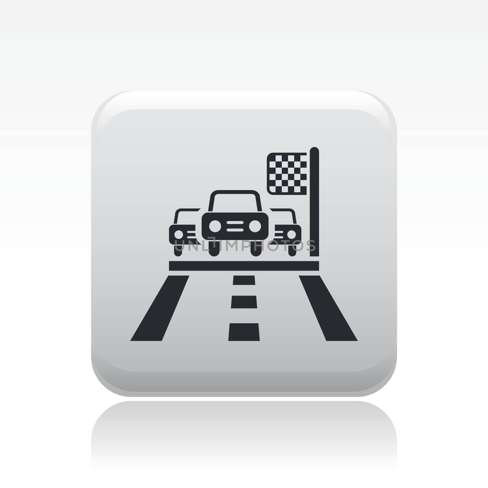 Vector illustration of single isolated race car icon