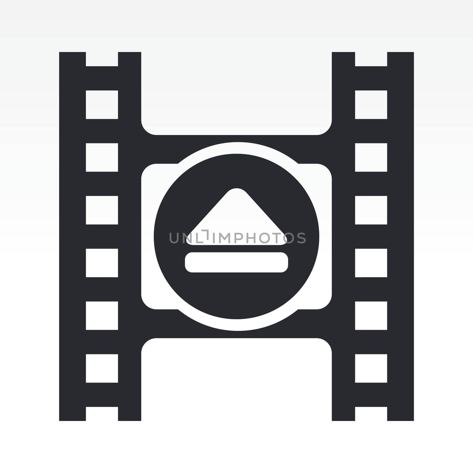 Vector illustration of single isolated video eject icon