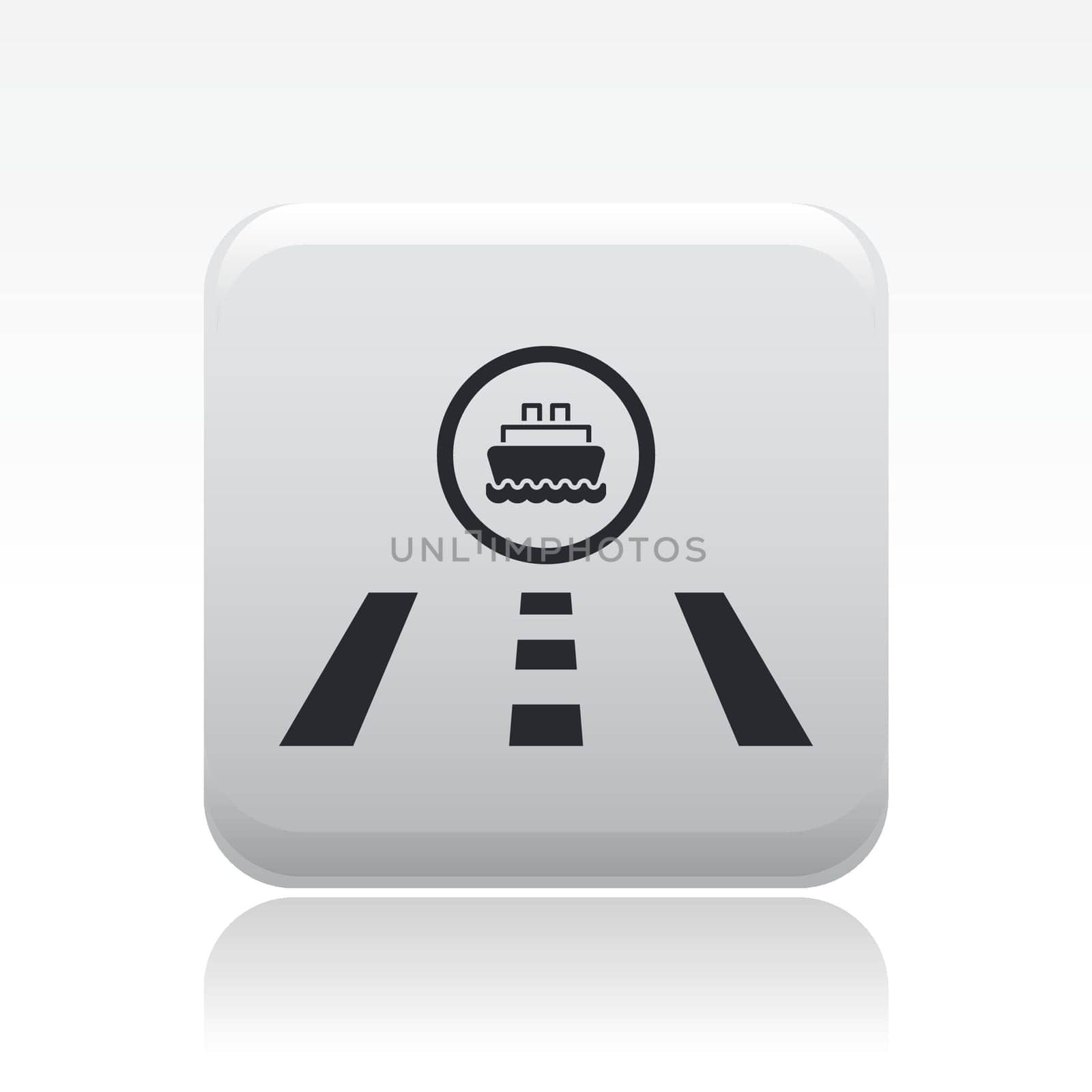Vector illustration of single isolated navy road icon