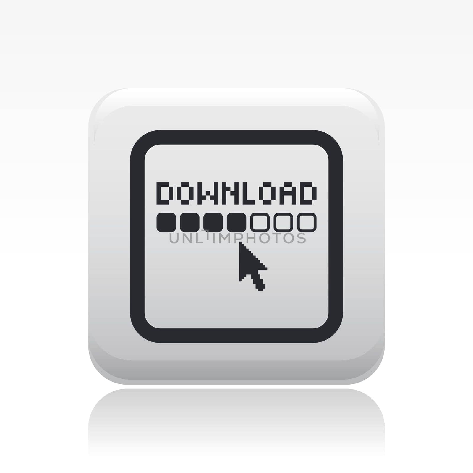 Vector illustration of single isolated download icon