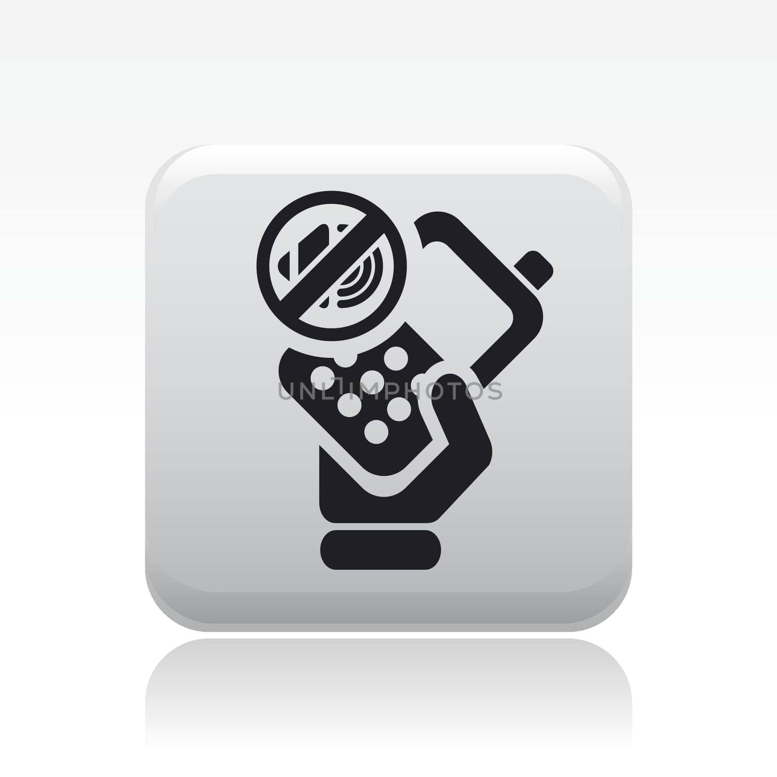 Vector illustration of single isolated mute phone icon
