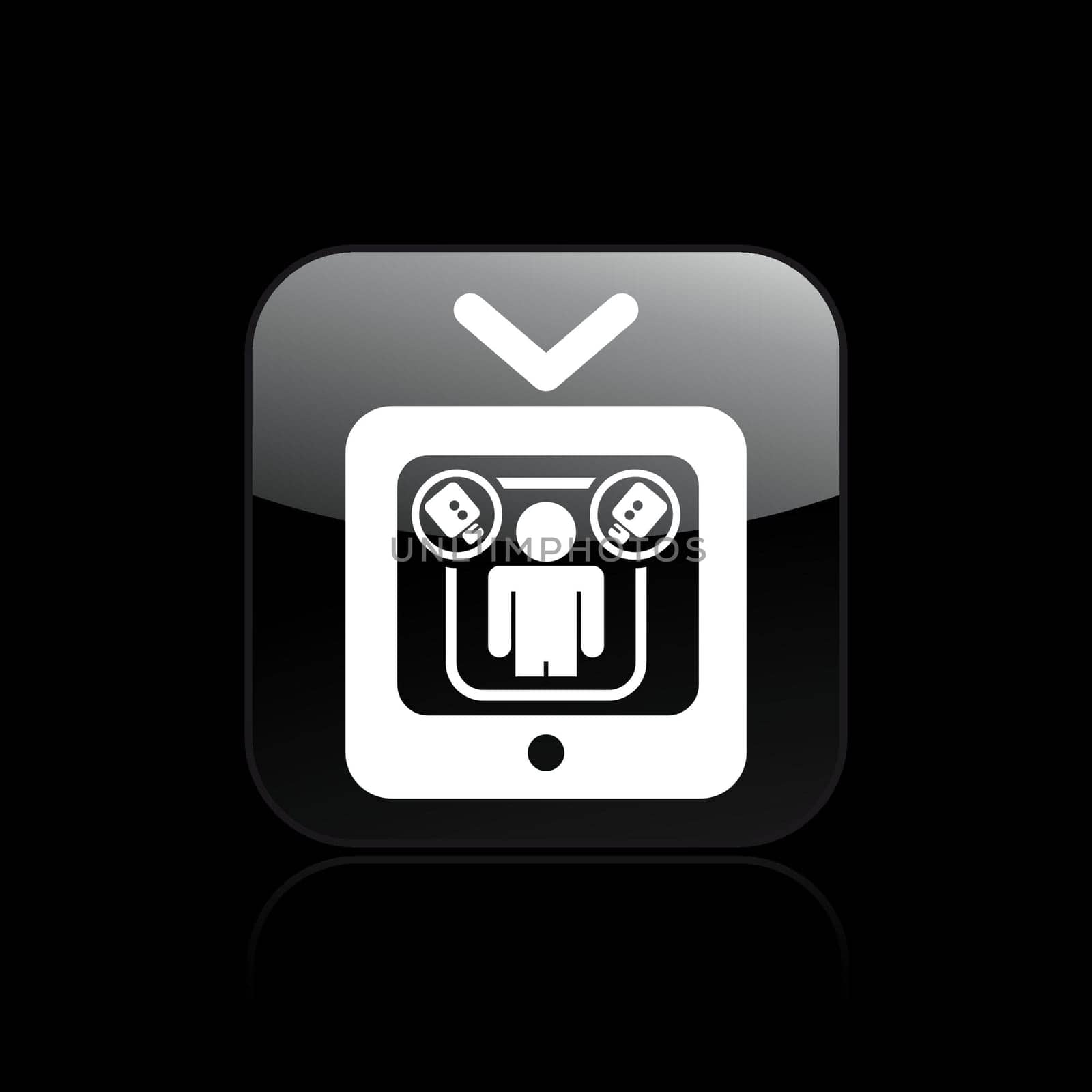 Vector illustration of single isolated home video icon