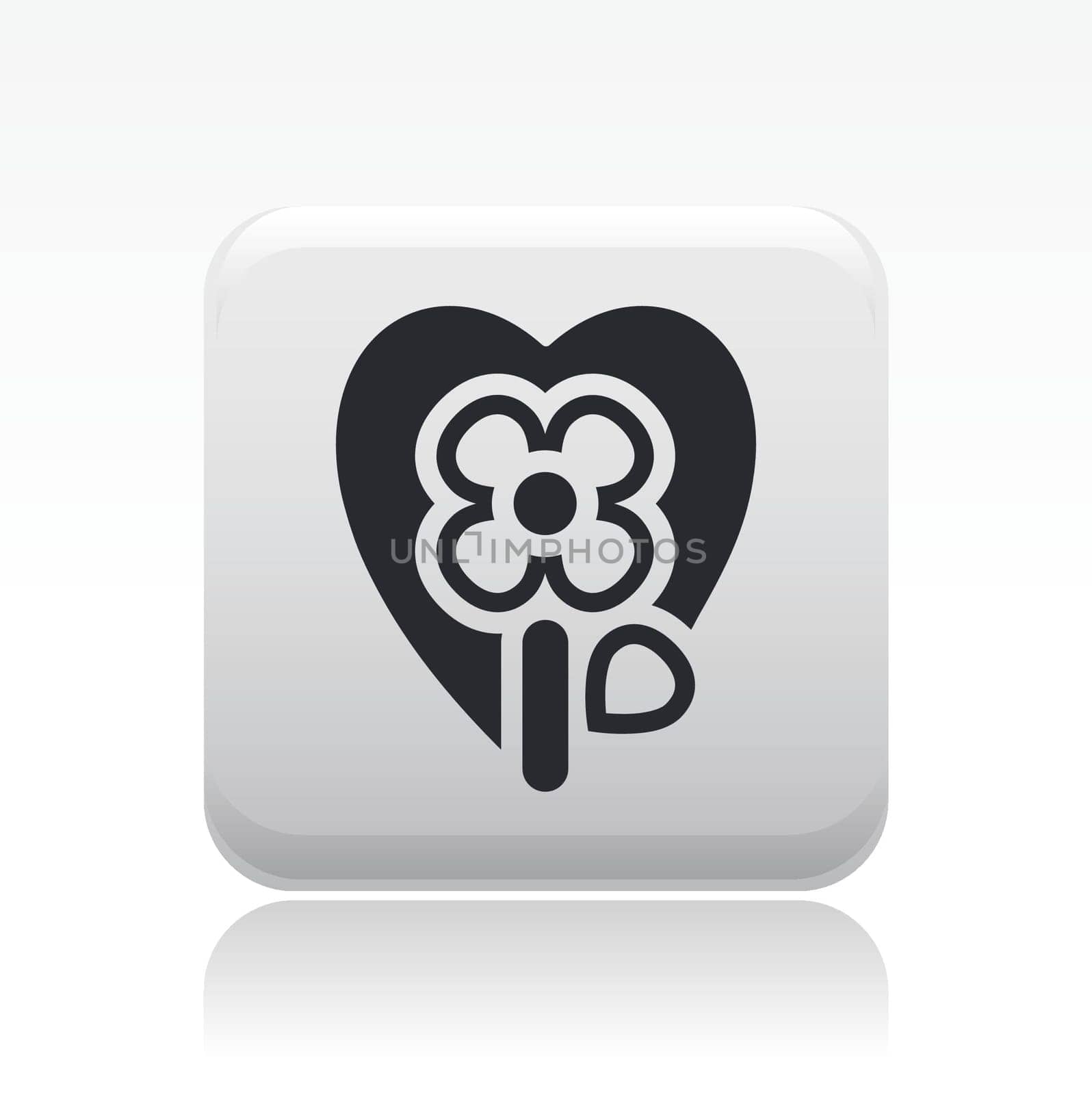 Vector illustration of single isolated flower love icon