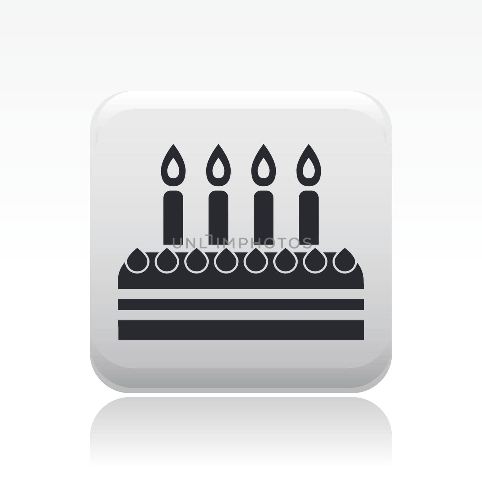 Vector illustration of single isolated birthday cake icon