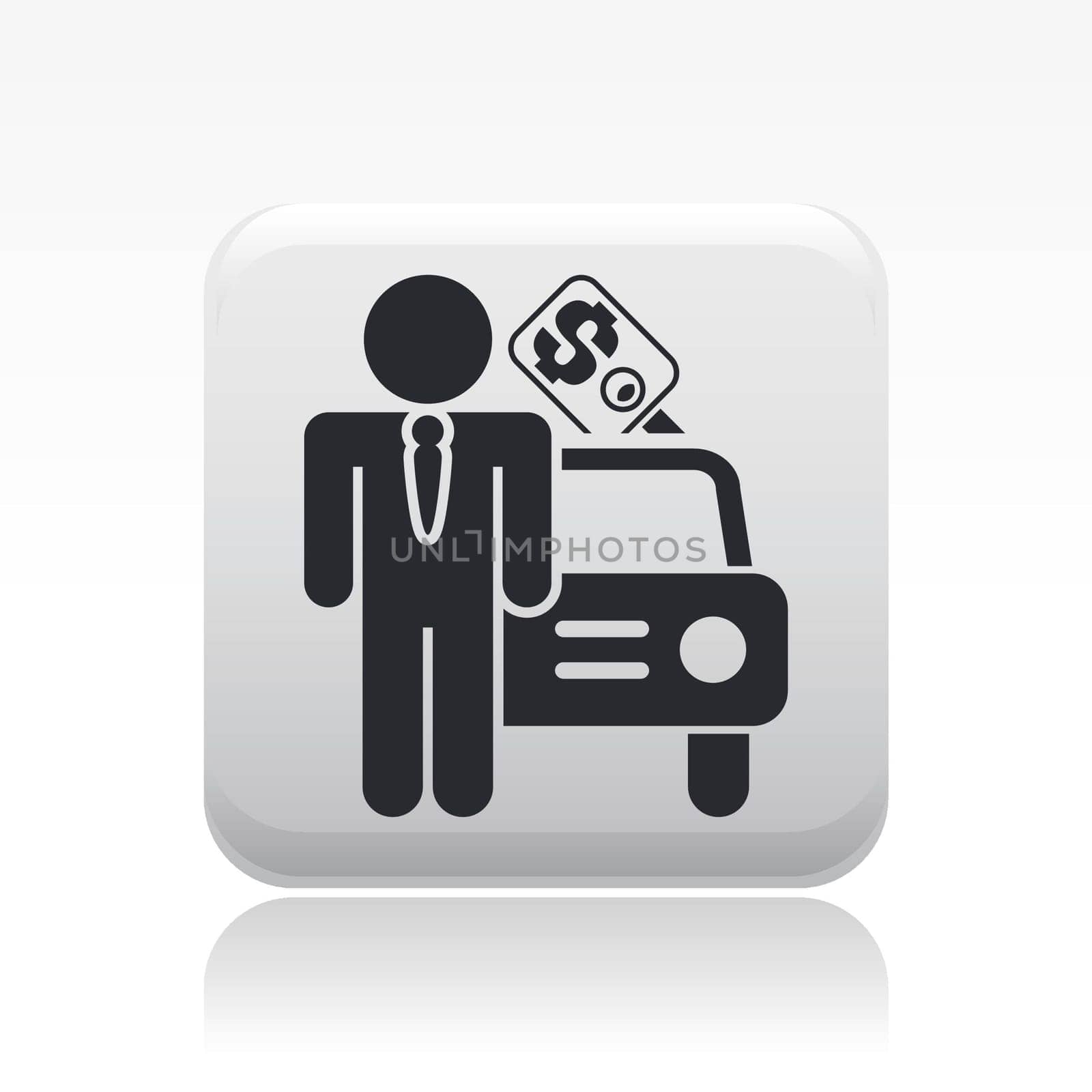 Vector illustration of single isolated car sale icon