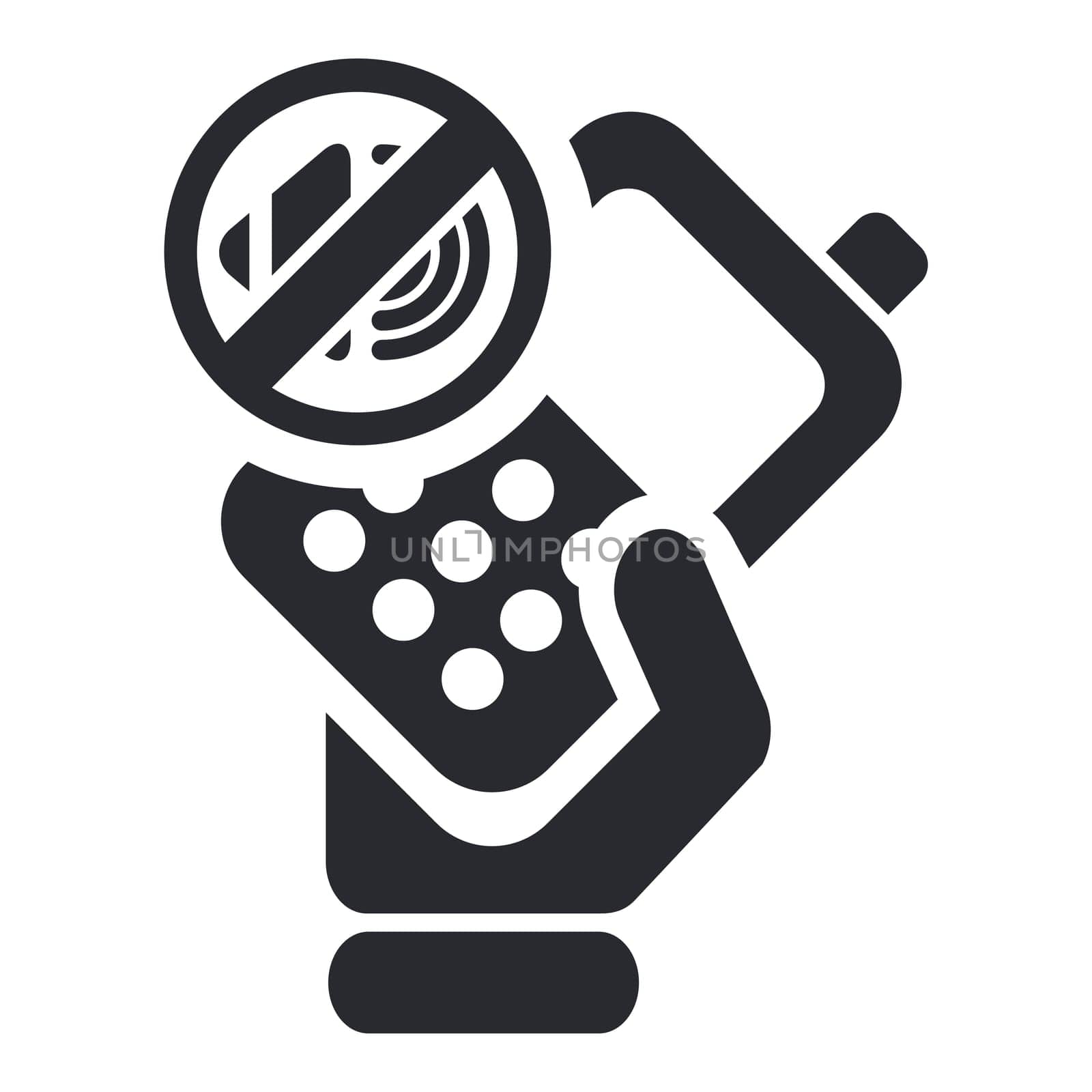 Vector illustration of single isolated mute phone icon