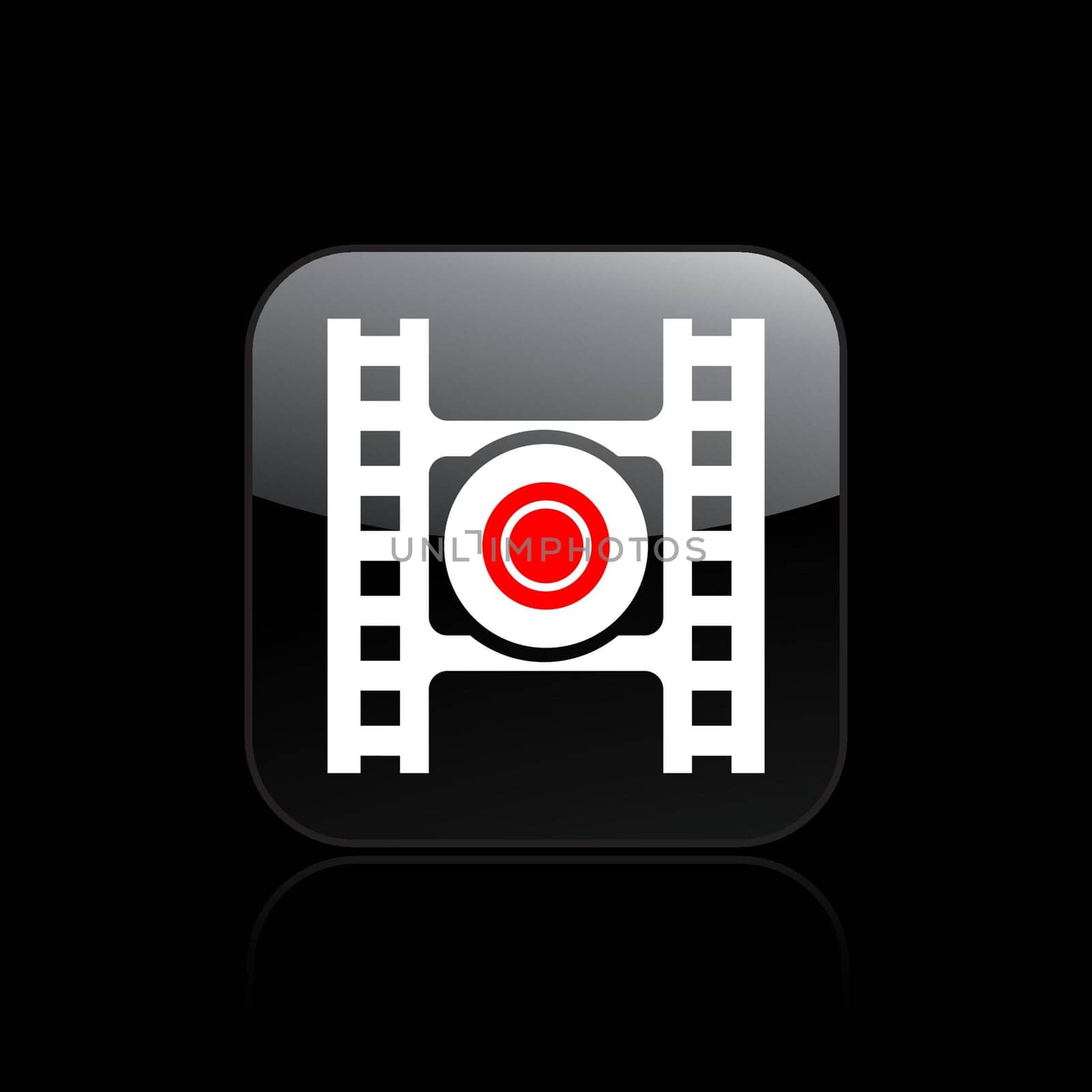 Vector illustration of single isolated video recording icon
