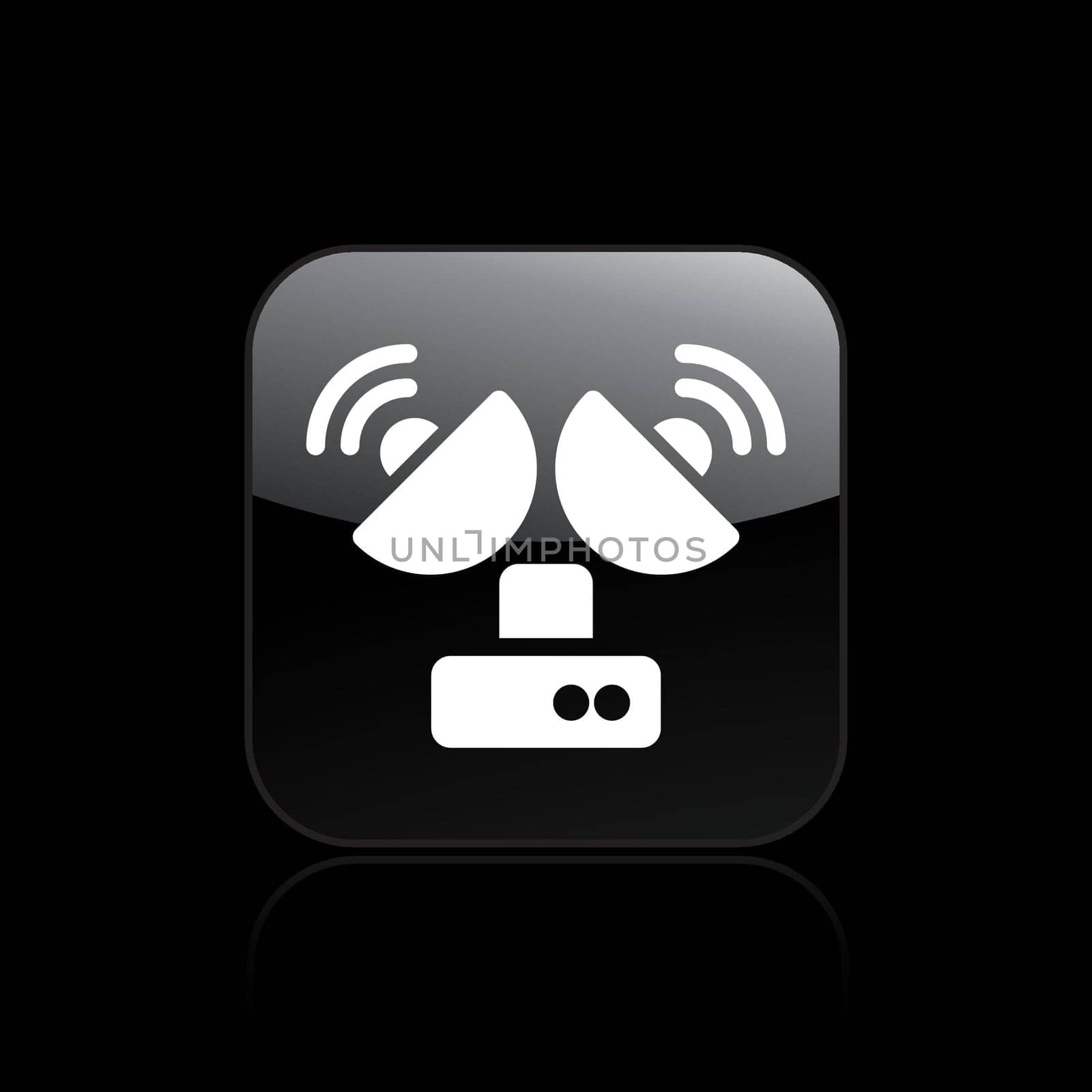 Vector illustration of single isolated antenna icon