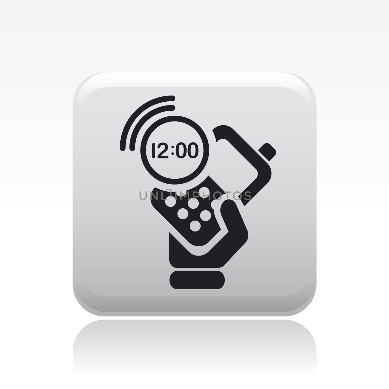 Vector illustration of single isolated time phone icon