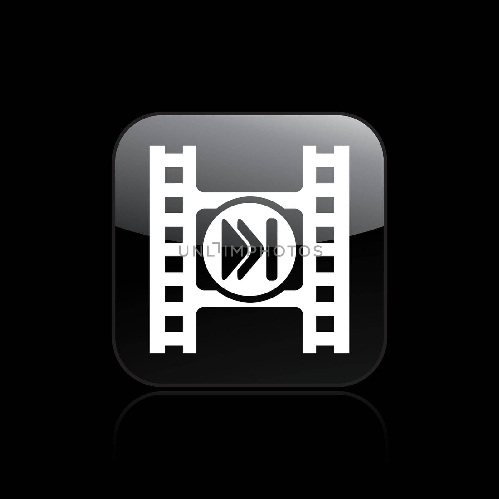Vector illustration of single isolated video player icon