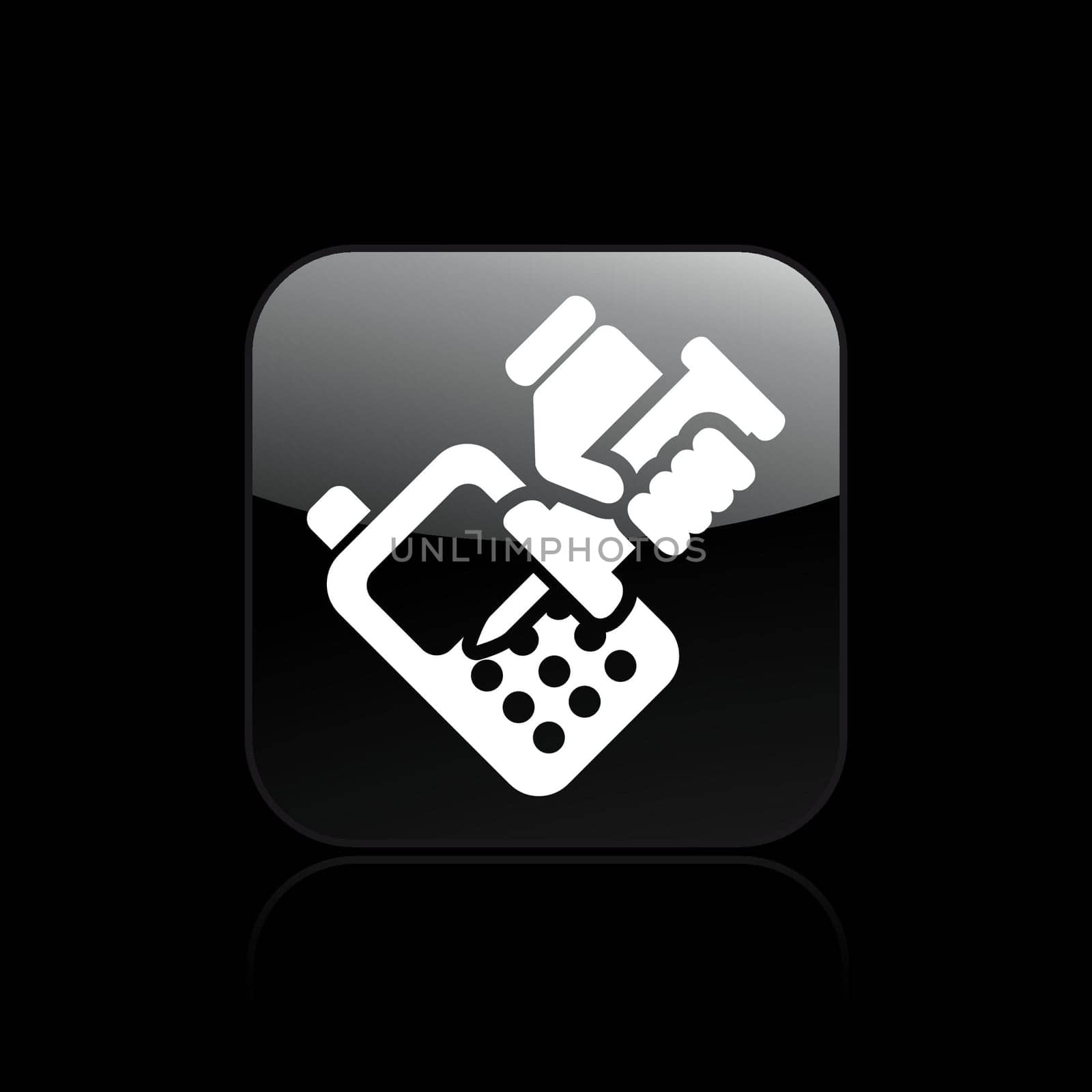 Vector illustration of single isolated phone repairer icon
